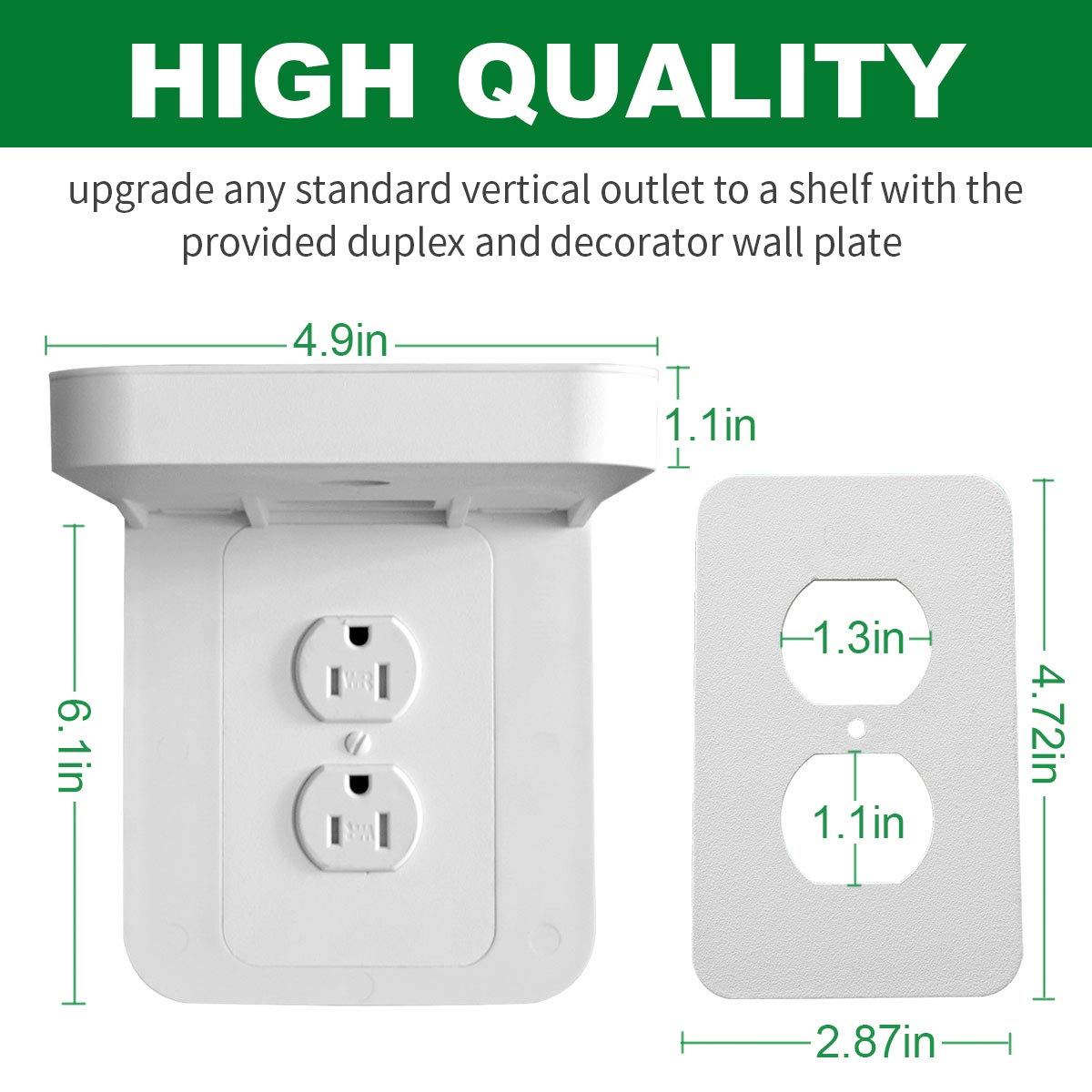 Beliefluo Outlet Shelf Holder, Bathroom Decor With Built In Cable Management,A Space Saving Solution For Homepod Mini,Google Home/Echo/Smart Speakers/Electric Toothbrush/Cell Phone (Standard)