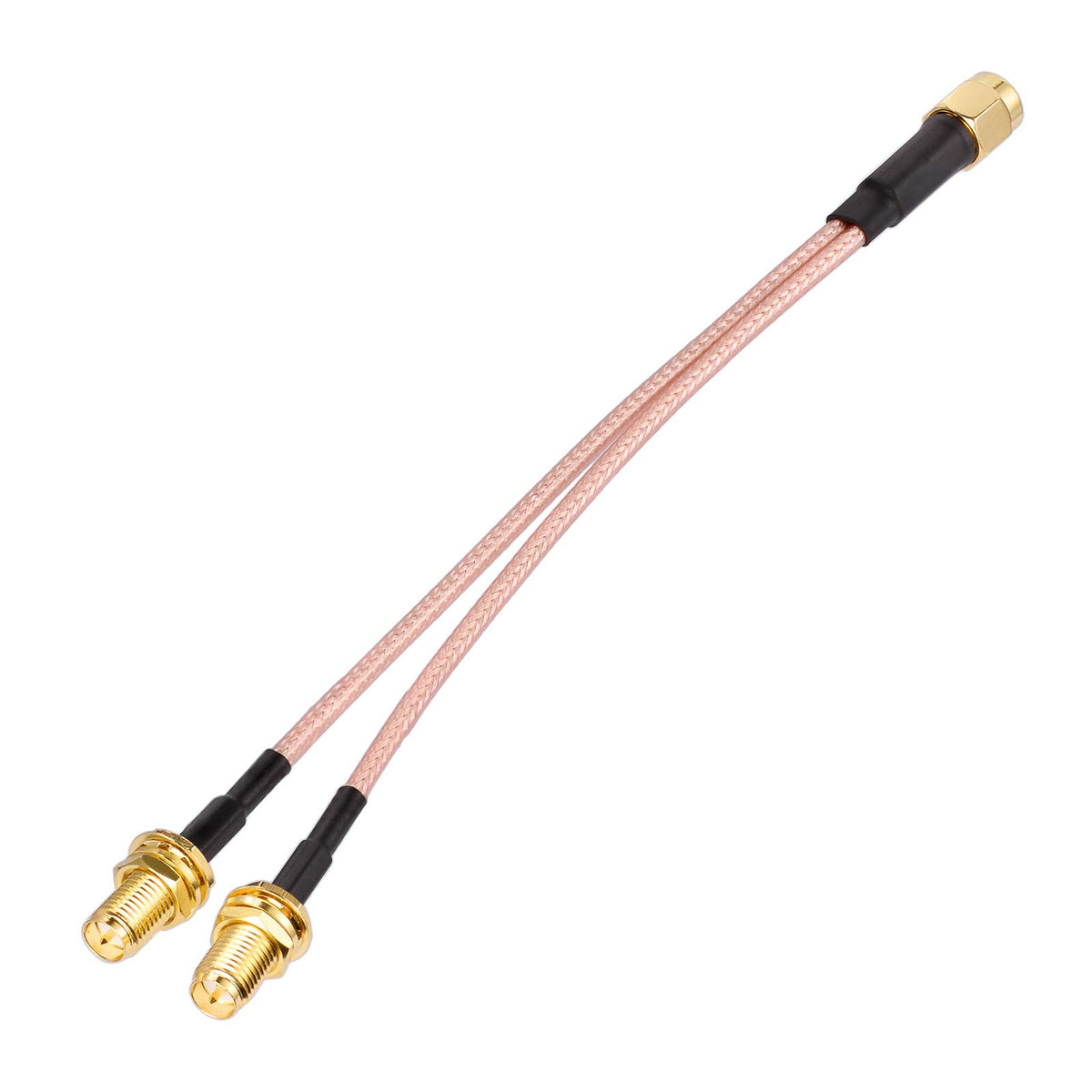 Superbat Rpsma Coax Splitter Cable Rp-Sma Plug To Dual Rp-Sma Bulkhead Jack Cable 50Ohm 6'' For Wifi Antenna Router Security Ip 