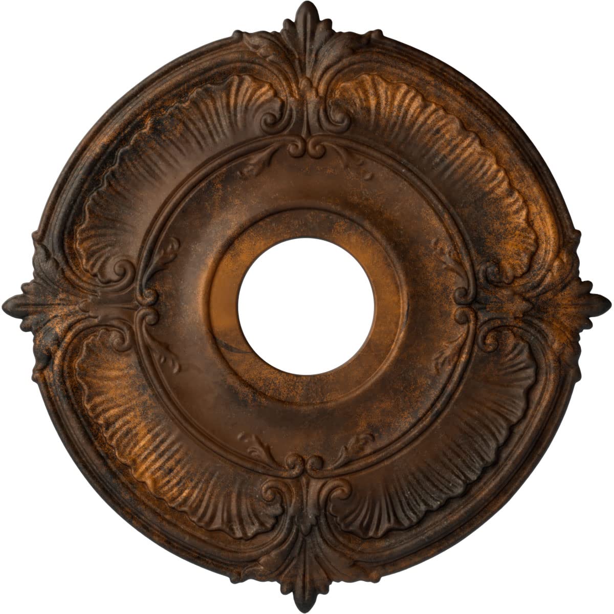 Ekena Millwork Cm18Atrus Attica Ceiling Medallion, 18''Od X 4''Id X 5/8''P (Fits Canopies Up To 5''), Hand Painted Rust