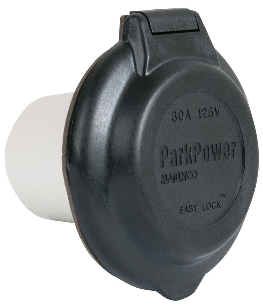 Marinco RV Inlet 30A Contoured Black 304EL-BRV.BLK