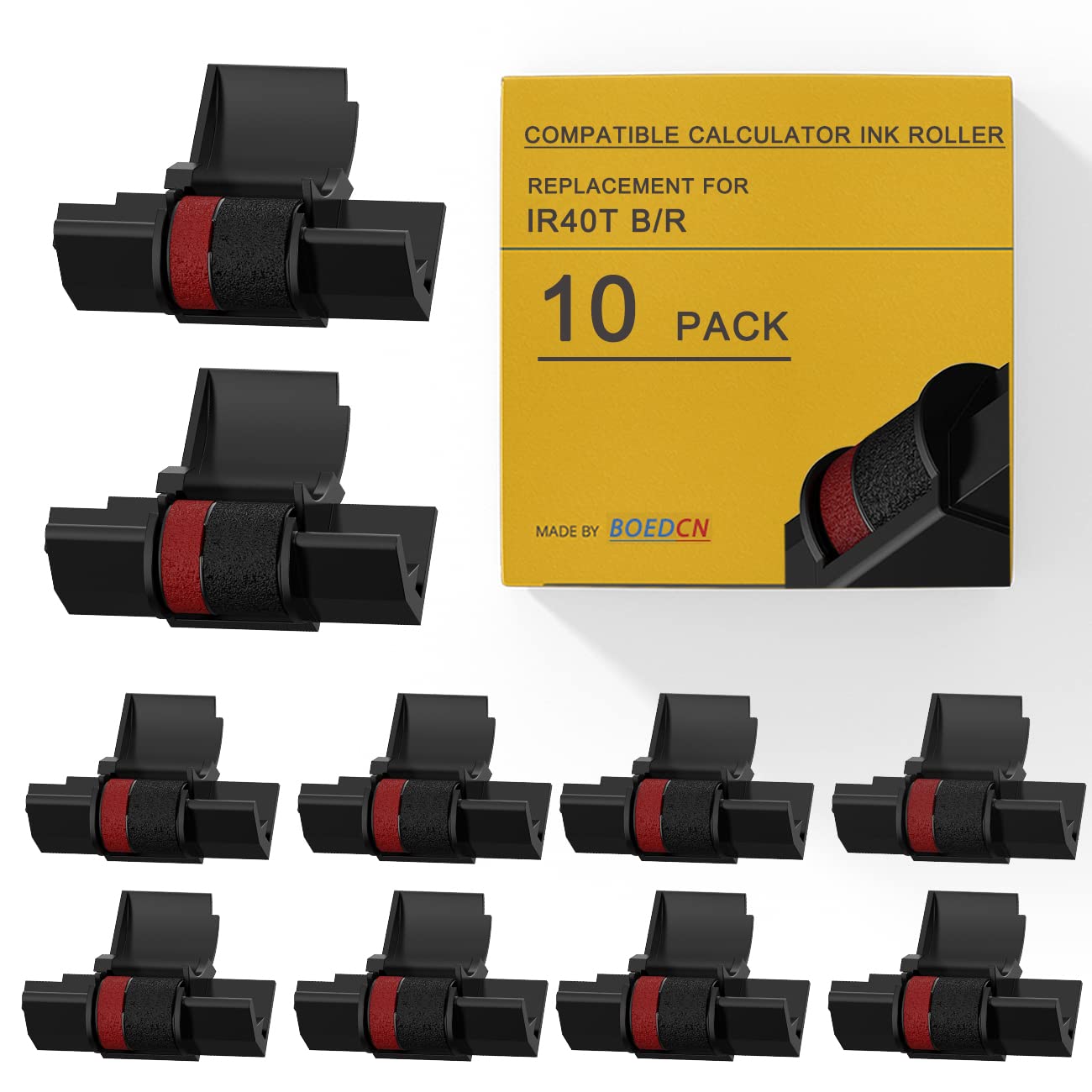Boedcn 10 Pack Compatible Ir40T Calculator Ink Roller Replacement For Casio Hr 100Tm Ink Ribbon Compatible With Casio Hr 100Tm H