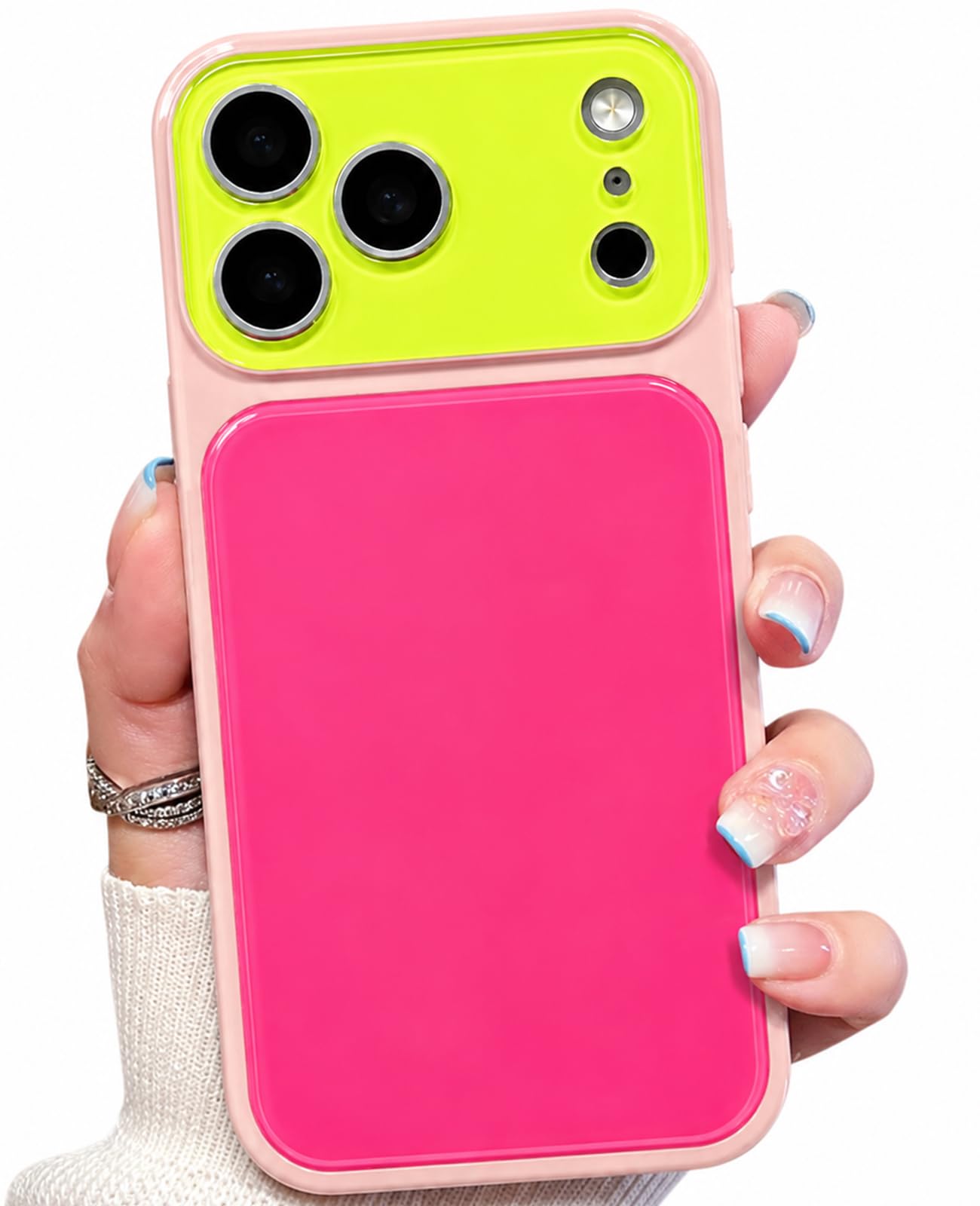 EKELYVIA Compatible with iPhone 17 Pro Max Case, Dopamine Contrast Color Phone Case, Cute New Candy Color Crystal Camera Lens Pr