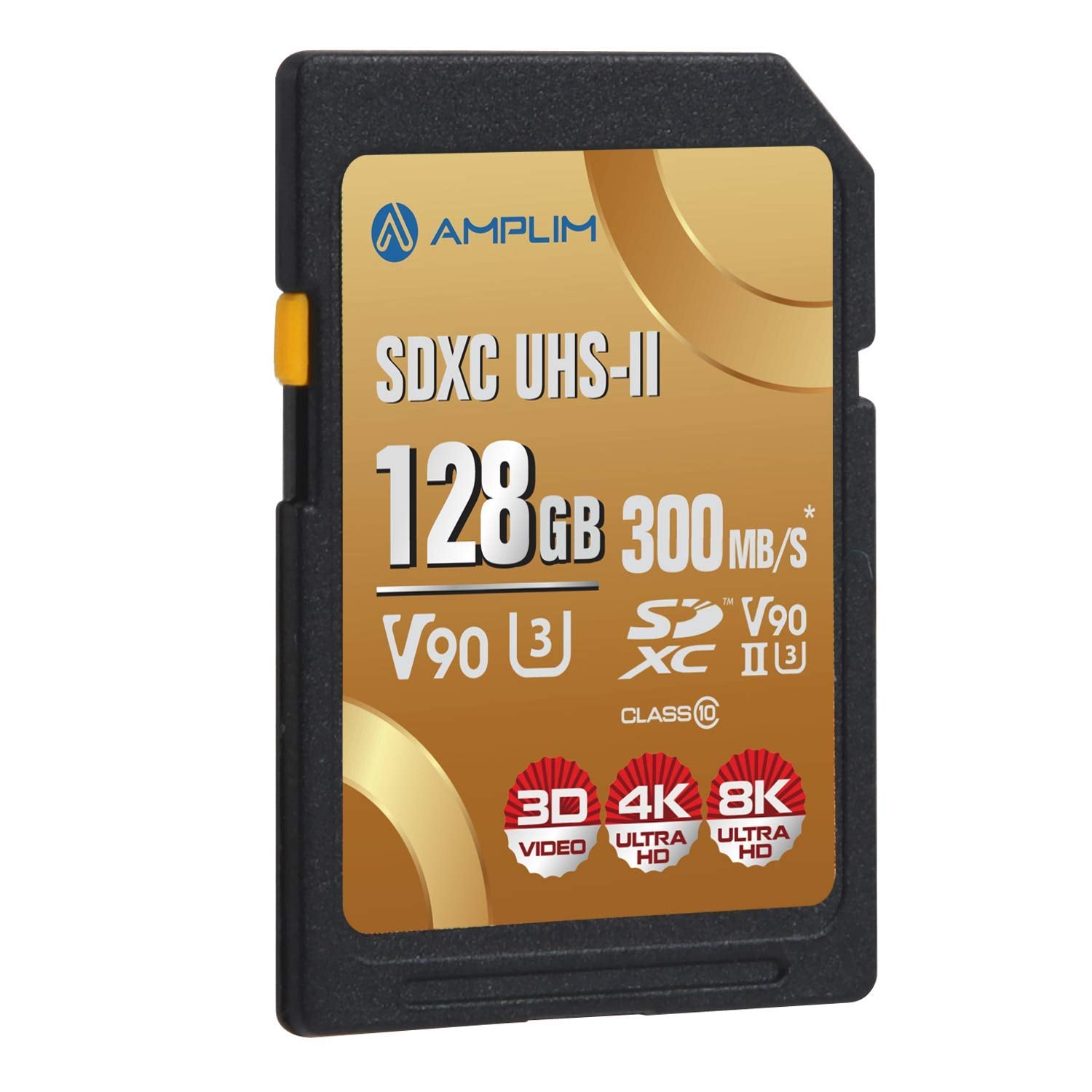 Amplim 128Gb V90 Uhs Ii Sd Sdxc Card, 300Mb/S 2000X Read/Write Lightning Speed Performance, Extreme Read, U3 Secure Digital Memory Storage For Professional Photographer And Videographer