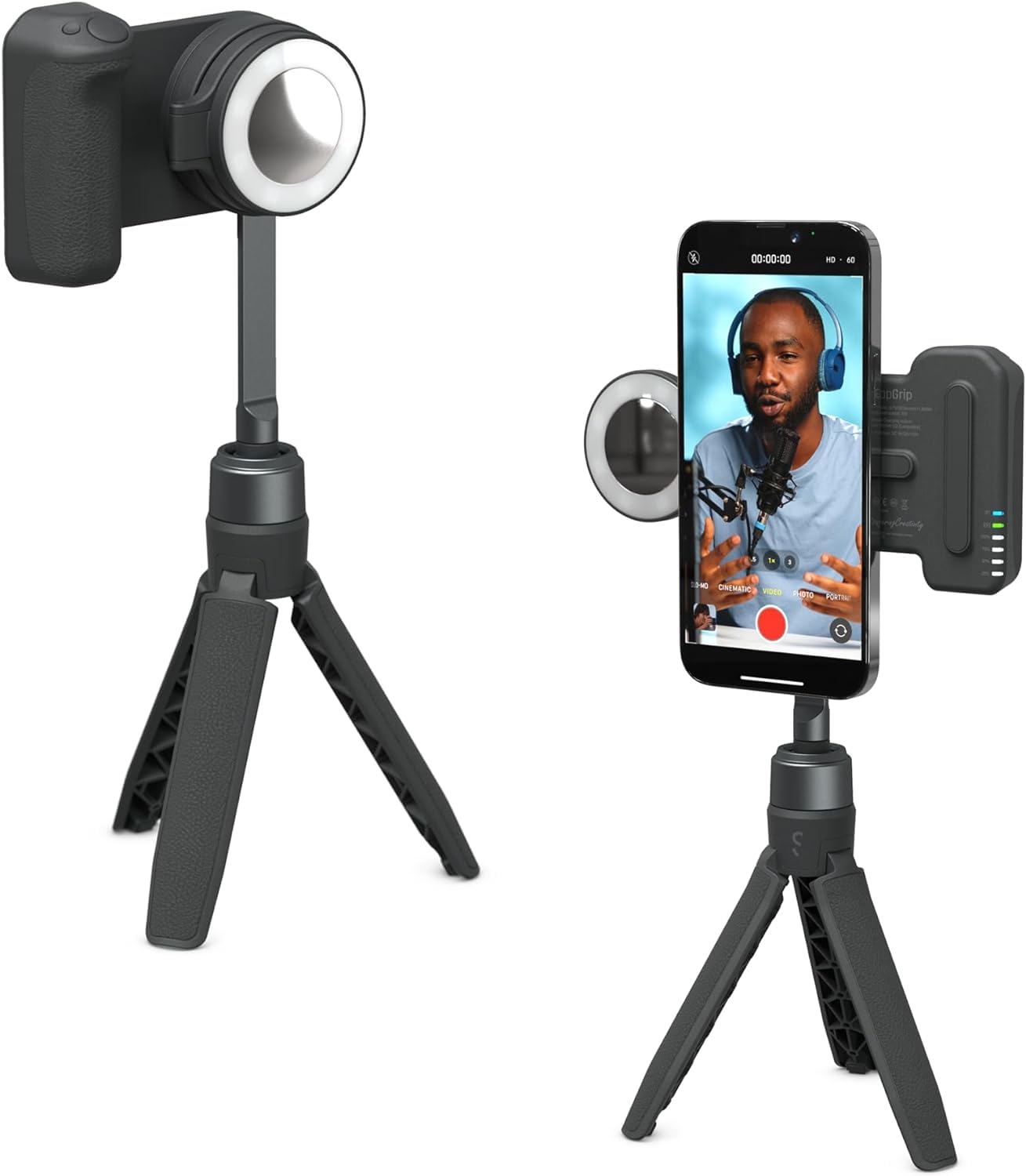 Shiftcam Snapgrip Creator Kit   Includes Snapgrip, Snaplight, Snappod And Carry Pouch   Magnetic Mount Snaps On To Any Phone | M