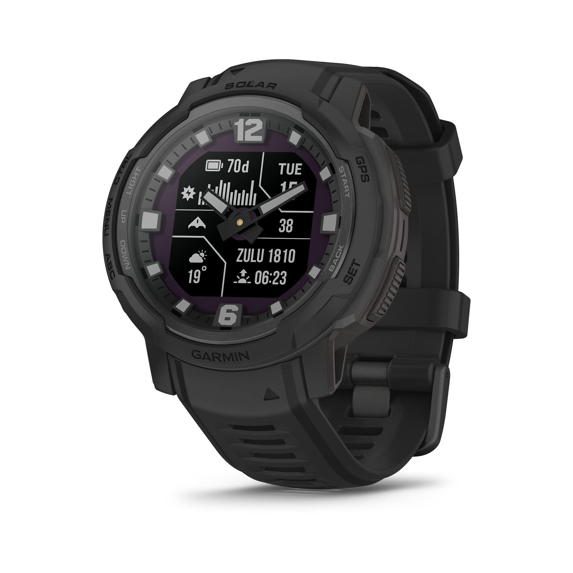 Garmin Instinct Crossover Solar   Tactical Edition, Rugged Hybrid Smartwatch With Solar Charging Capabilities, Tactical Specific