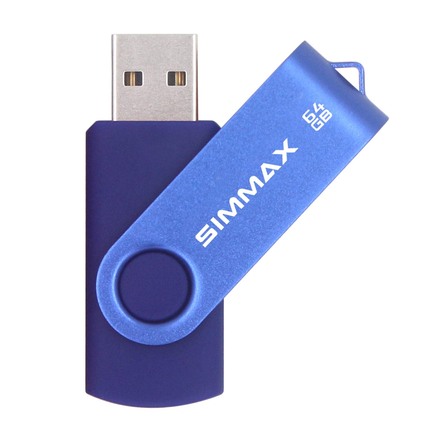 Simmax 64Gb Memory Stick Usb 2.0 Flash Drives Swivel Thumb Drive Pen Drive (64Gb Blue)
