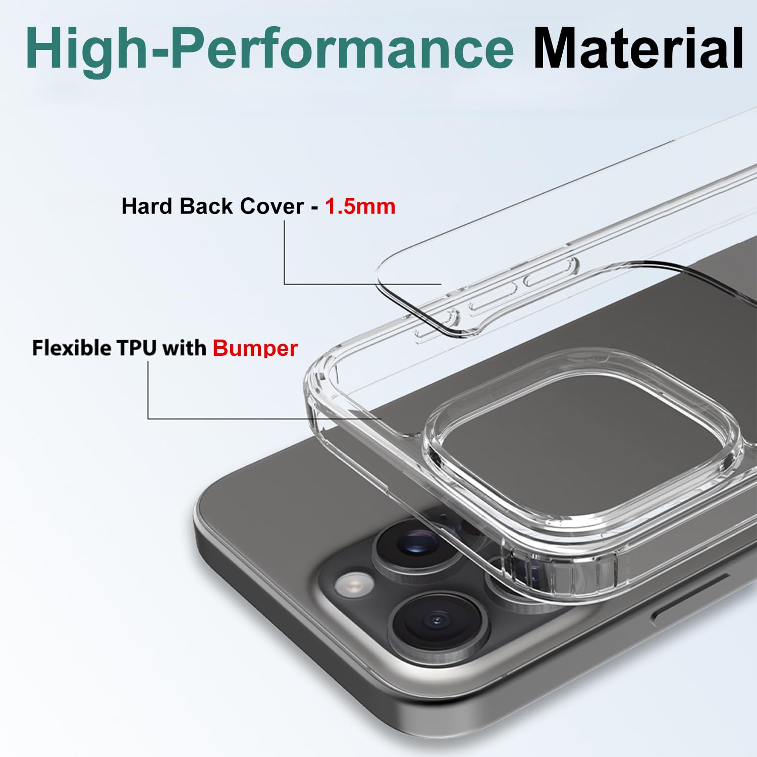 Tenoc Phone Case Compatible With Iphone 16 Pro Max, Clear Case Non Yellowing Protective Bumper Hard Back Cover For 6.9 Inch