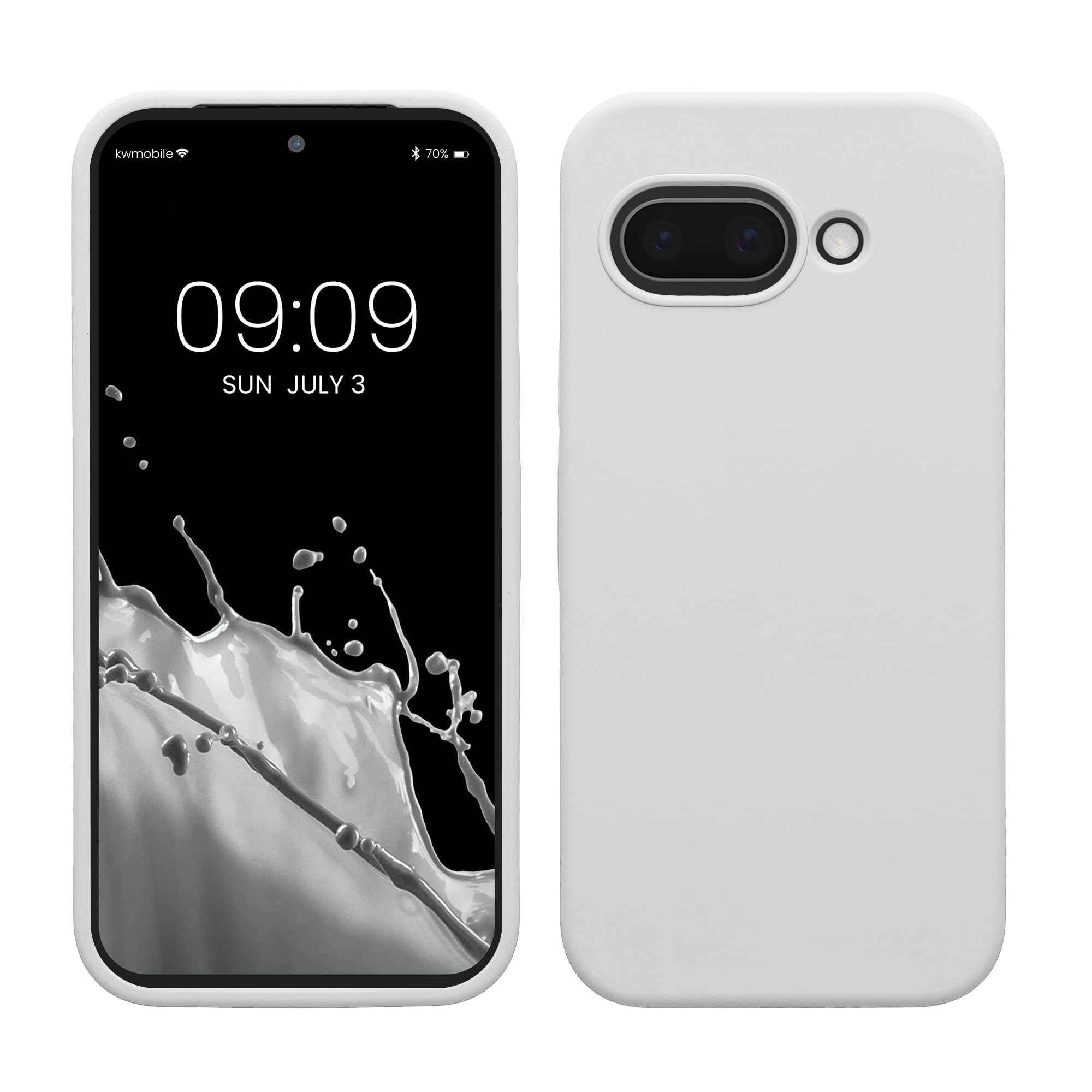 kwmobile Case Compatible with Google Pixel 9a Case - TPU Silicone Phone Cover with Soft Finish - White Matte