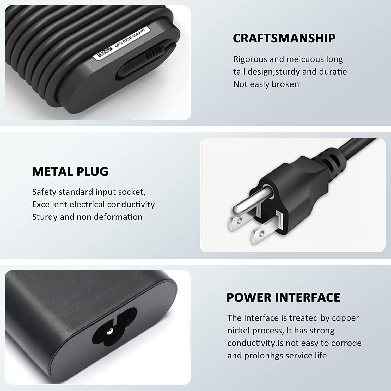 Replacement 130W Usb C Dell Laptop Charger For Dell Xps 15 2In1 9575 9510 9500 9520 Xps 17 9700 9710 9720, Precision 5530 2In1 5