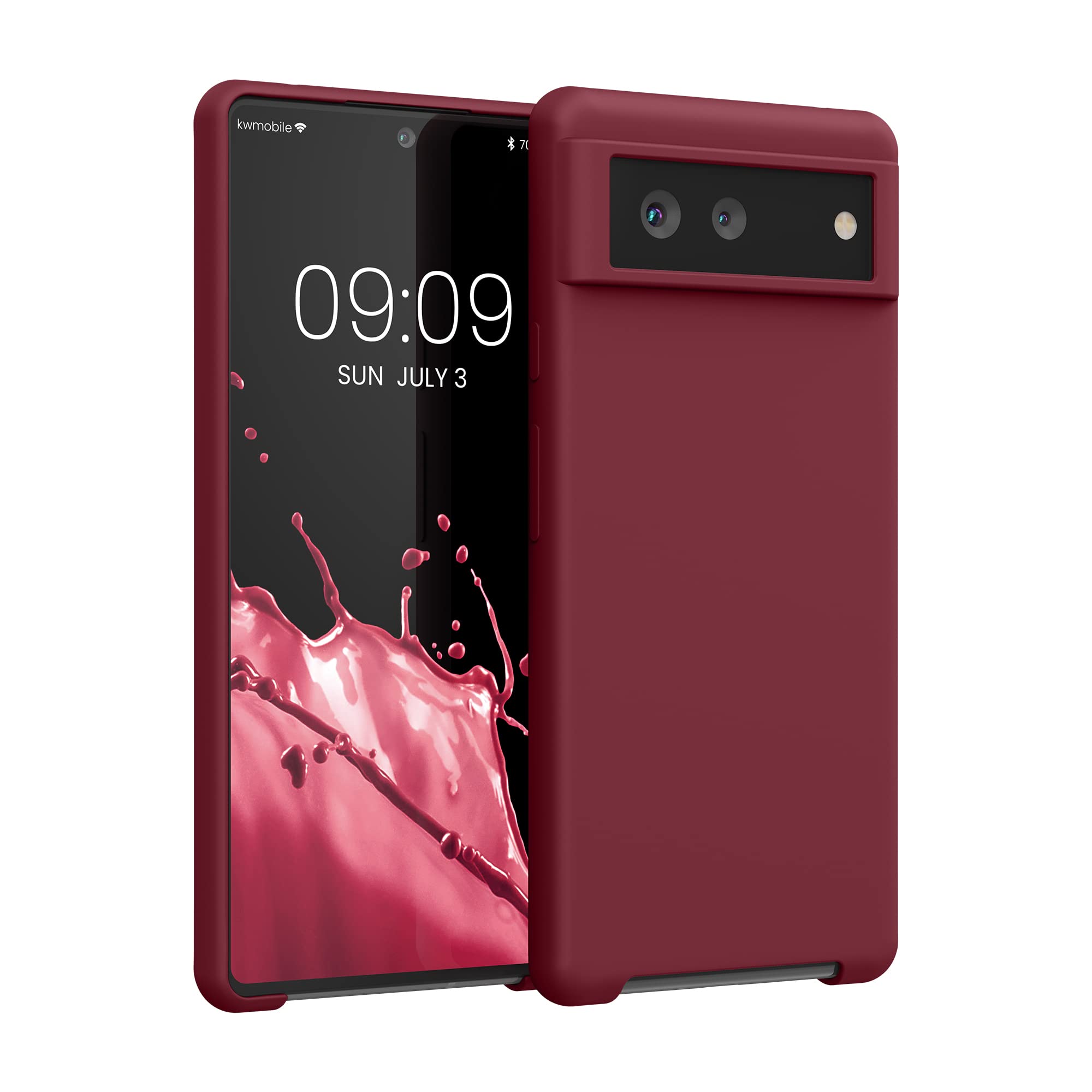 kwmobile Case Compatible with Google Pixel 6 Case - TPU Silicone Phone Cover with Soft Finish - Rhubarb Red