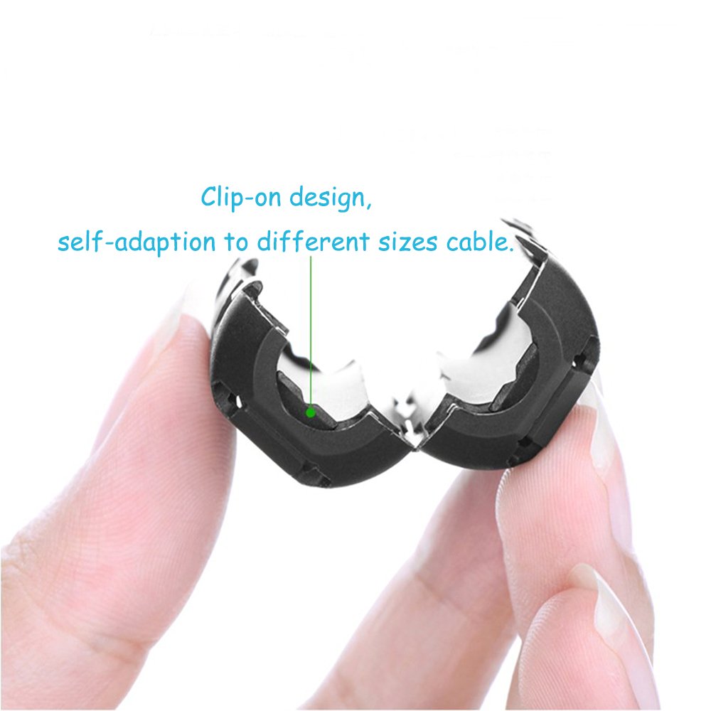 Yarachel 50Pcs Ferrite Ring Core Ferrite Beads Clip Rfi Emi Noise Suppressor Cable Clip For 3.5Mm/ 5Mm/ 7Mm/ 9Mm/ 13Mm Diameter