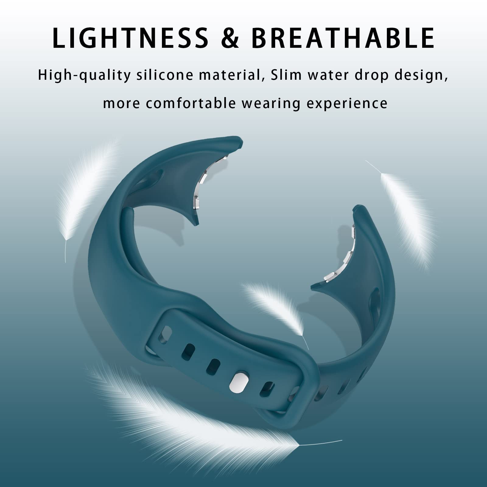 Eiavike Slim Bands Compatible With Google Pixel Watch Band Adjustable Breathable Soft Silicone Sport Replacement Watch Band Stra