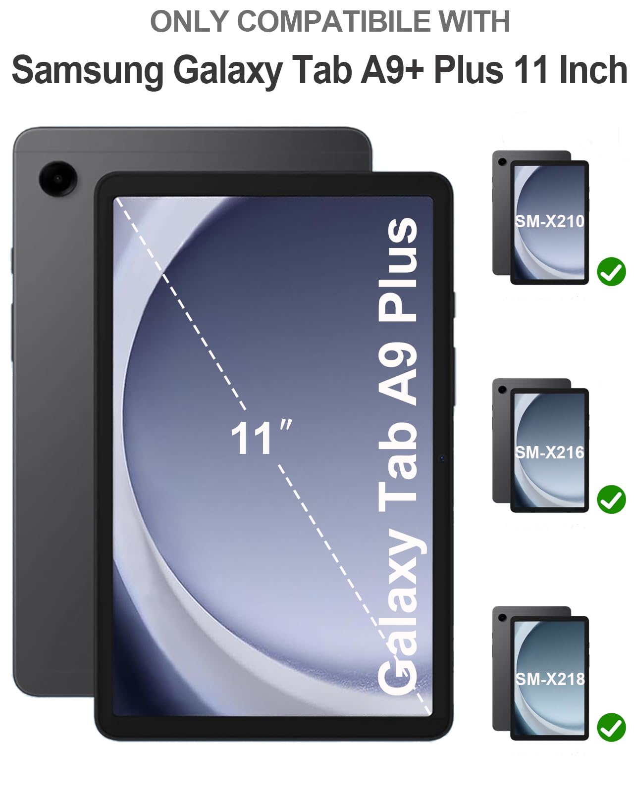 Wesorol For Samsung Galaxy Tab A9+/ A9 Plus Case 11 Inch 2024,Samsung Tablet A9 Plus Case Built In Screen Protector/Kickstand/,S