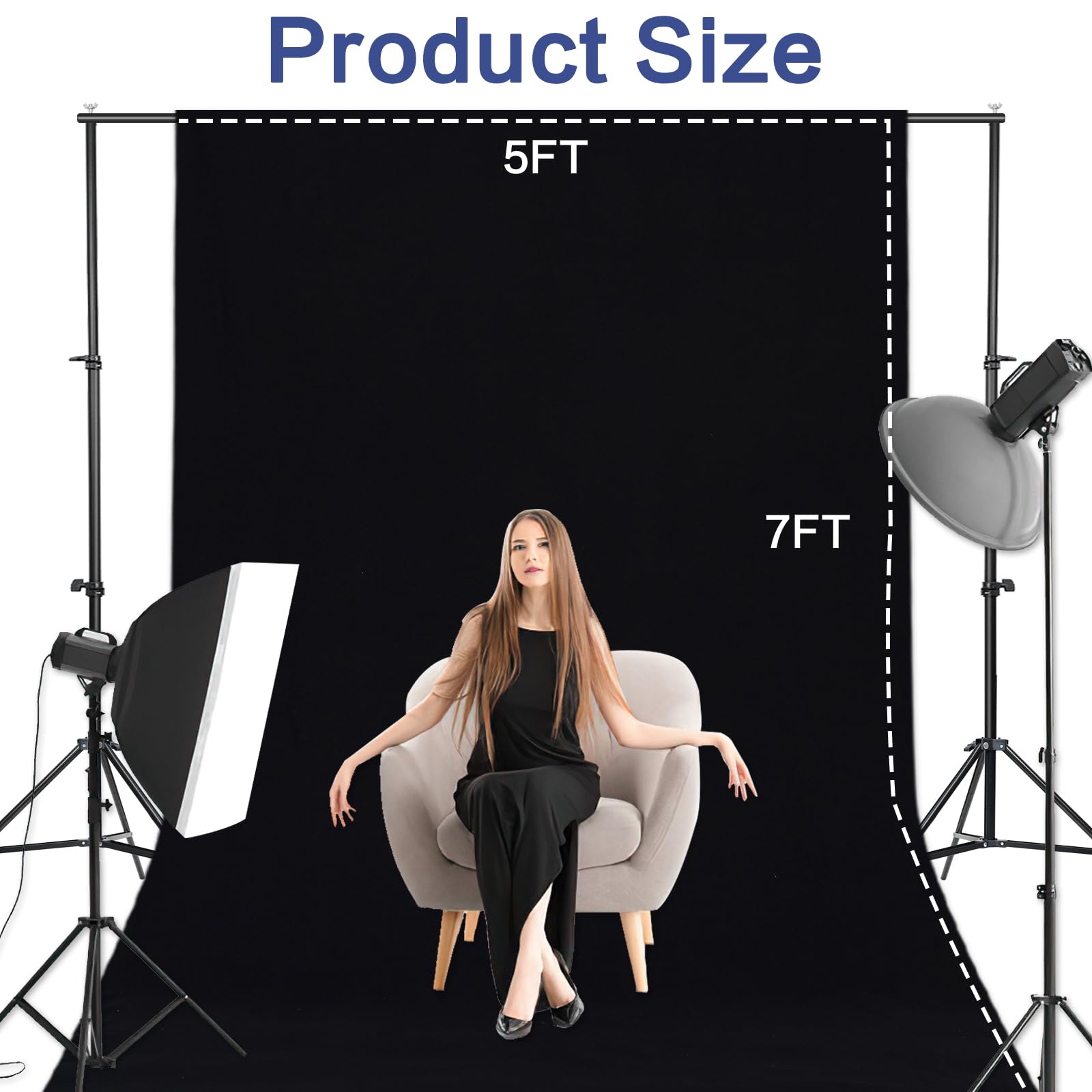 Gfcc 5X7Ft Royal Blue Backdrop Background Blue Photo Background Photography Backdrop For Photoshoot Screen For Video Recording P