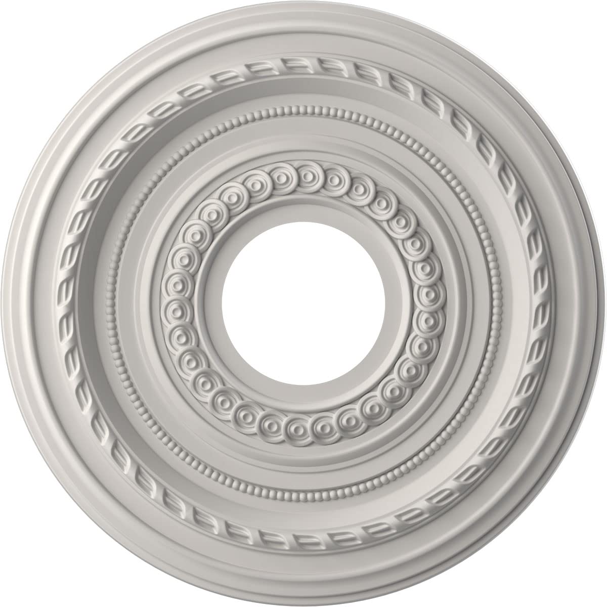 Ekena Millwork CMP13COGBW Cole Thermoformed PVC Ceiling Medallion (Fits Canopies up to 4 1/4), 13OD x 3 1/2ID x 3/4P, UltraCover