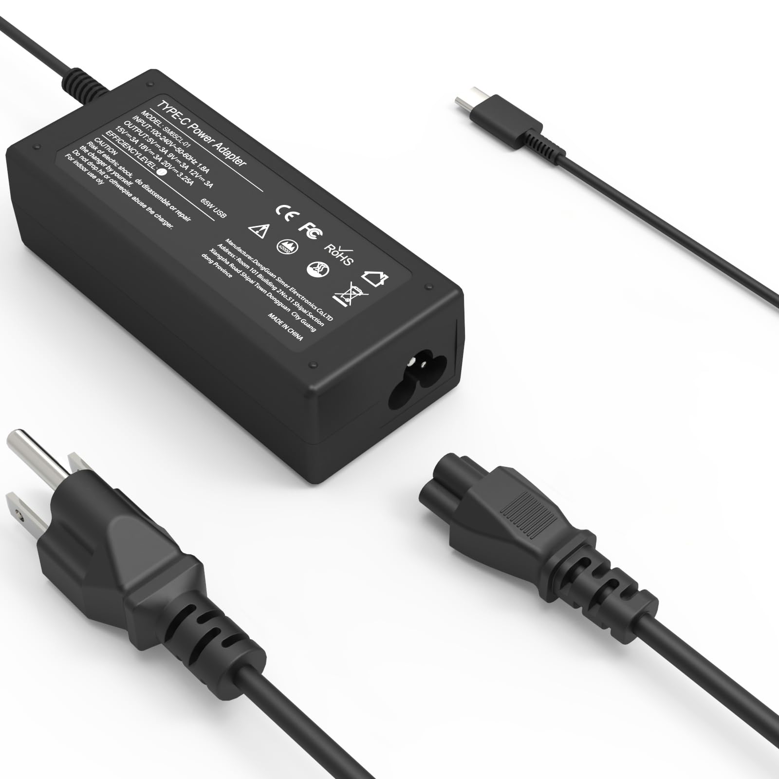 Universal 65W Usb C Laptop Charger For Lenovo/Dell/Hp Laptop Charger Usb C Type C : Chromebook Charger 45W Computer Power Adapte