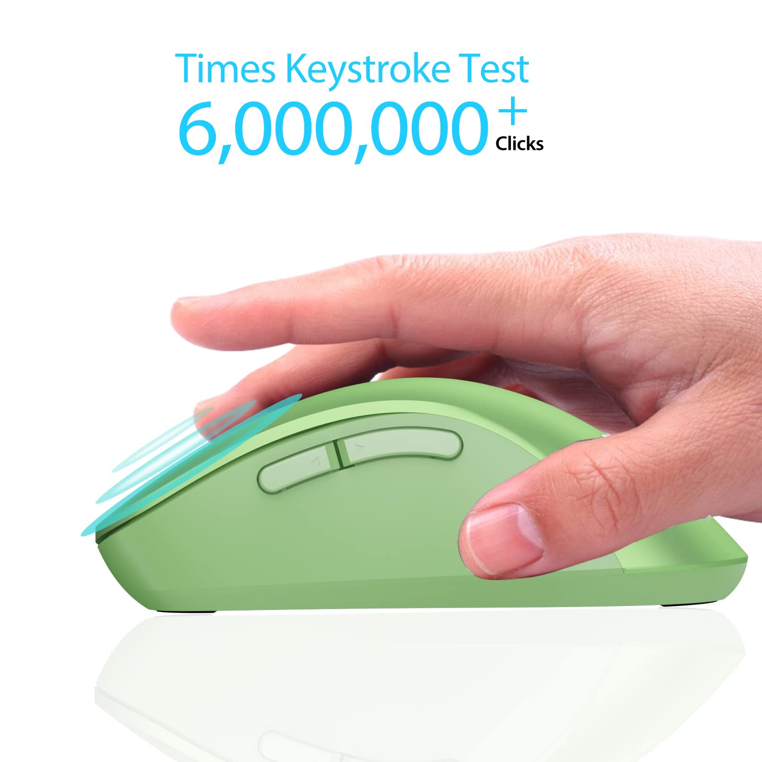 Memzuoix 2.4G Wireless Mouse, 1200 Dpi Mobile Optical Cordless Mouse With Usb Receiver, Portable Computer Mice Wireless Mouse For Laptop, Pc, Desktop, Macbook, 5 Buttons (Mint Green)