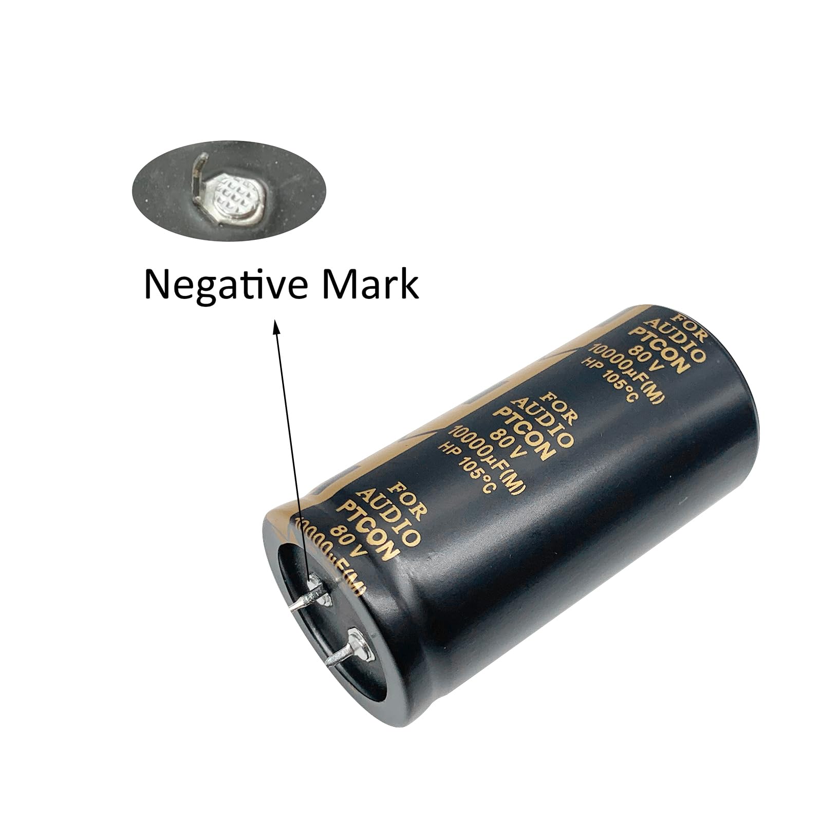 Cermant 2Pcs 80V 10000Uf Snap In Electrolytic Capacitor 35X70Mm(1.37X2.76In) Power Amplifier Filter Audio Electrolytic Capacitor