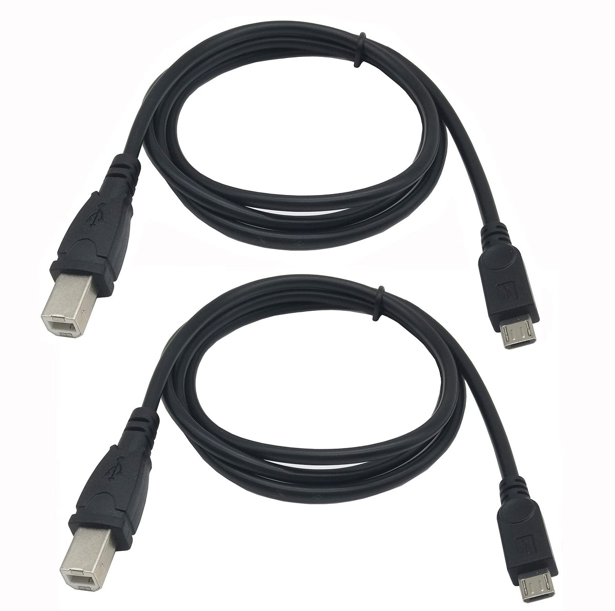 Traovien Micro Usb To Printer Cable, 2Pcs Micro Usb 5Pin Male To Usb Type B Data And Charge Cable,Android Phone Pc To Printer Ca