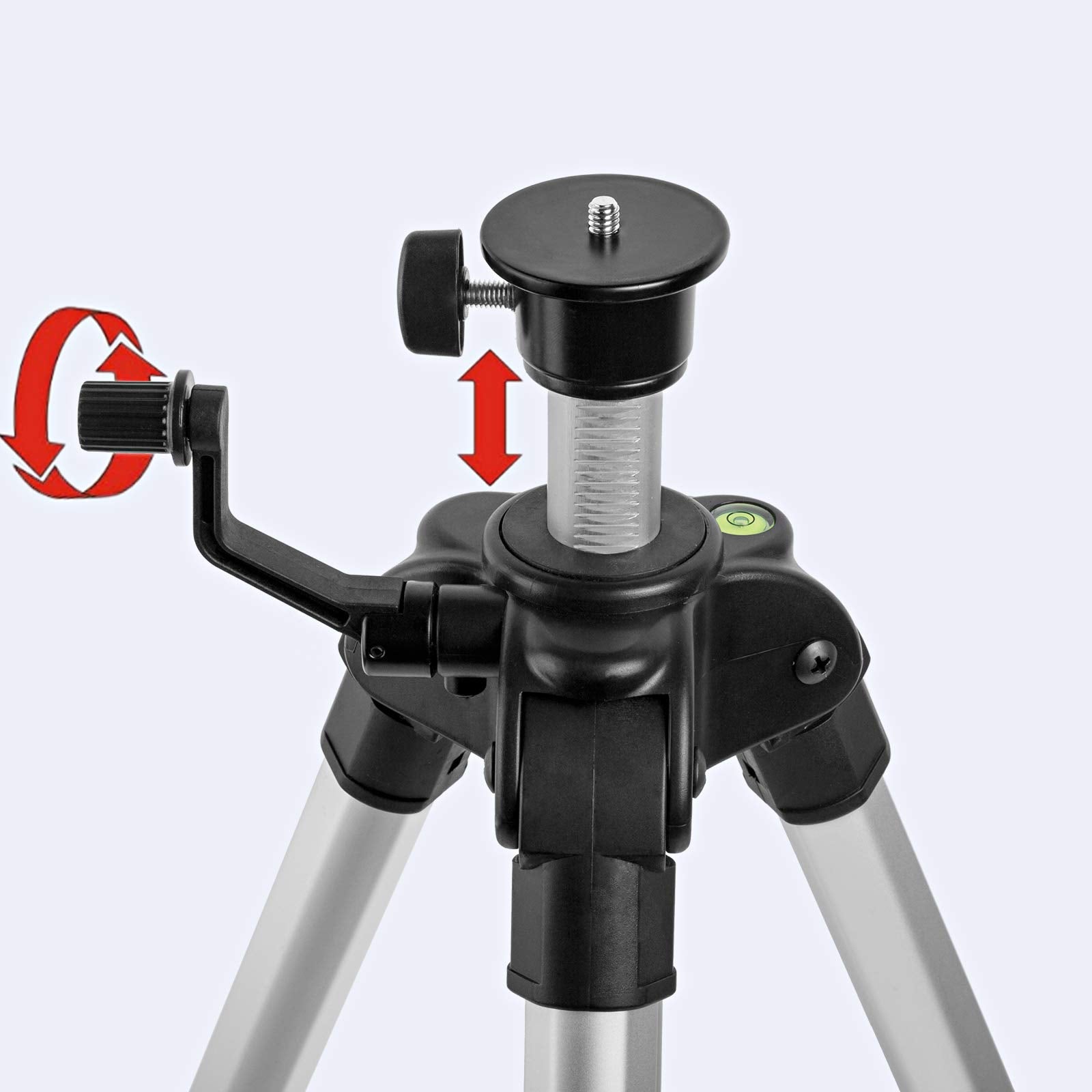 Firecore 71-Inch Aluminum Alloy Laser Tripod with Adjustable Legs, 1/4"-20 Thread, Extra 5/8"-11 Adapter, Silver, Model 6180D