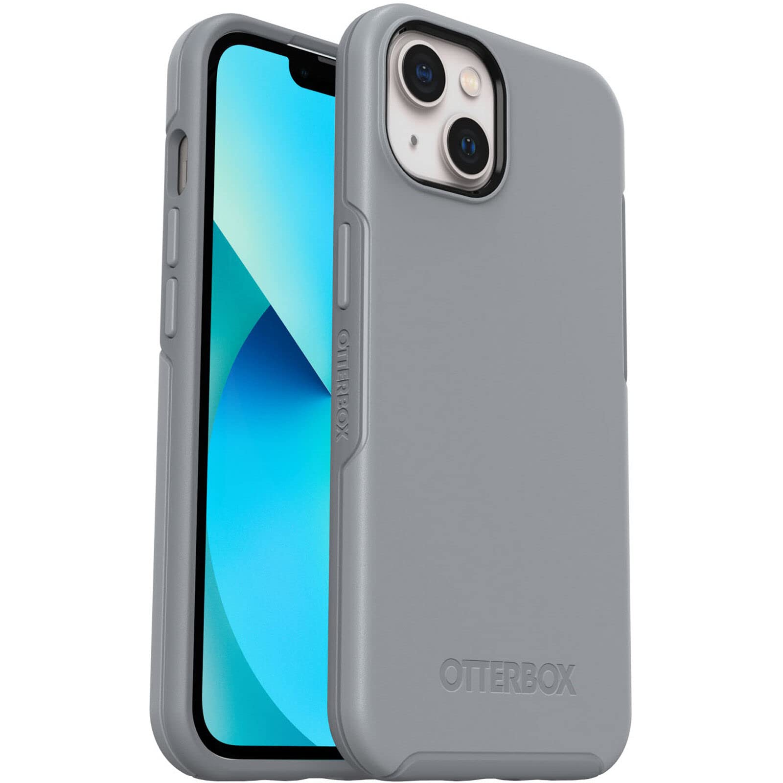Otterbox Iphone 13 (Only) Symmetry Series Case   Resilience Grey, Ultra Sleek, Wireless Charging Compatible, Raised Edges Protec