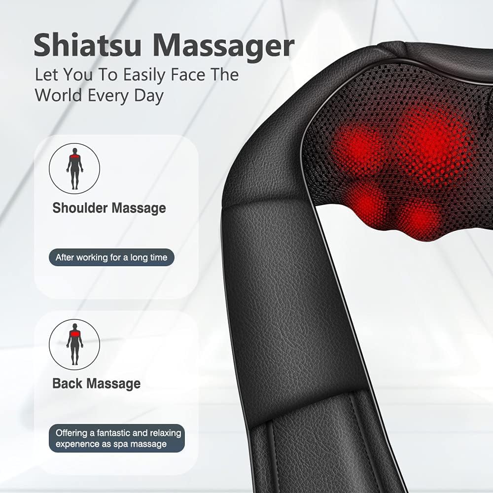 Ikristin Neck Massager Back Massage With Heat,Shiatsu Shoulder Massager For Neck,Back,Shoulder,Foot And Leg Muscle Pain Relief,E