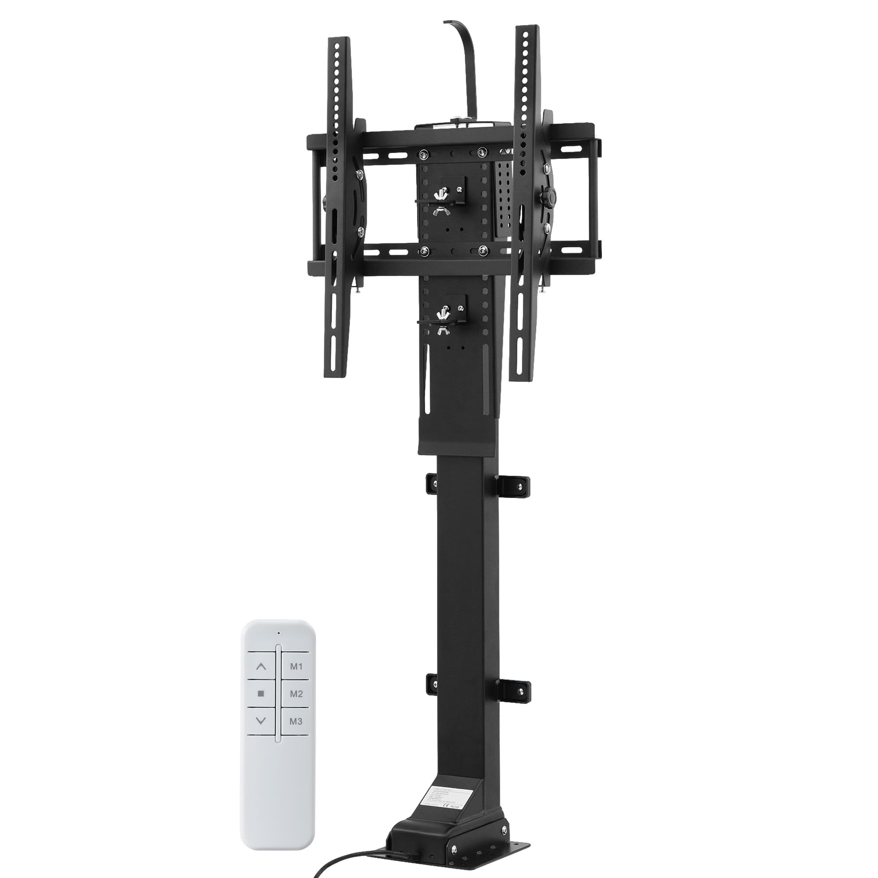 Co Z Motorized Tv Lift For 32'' To 57'' Tvs Up To 165Lb & 400X400 Vesa, Height Adjustable Tv Stand & Wall Mount With Remote Cont