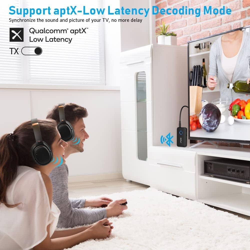 [Bluetooth Transmitter & Receiver] Ymoo Bluetooth 5.3 Audio Adapter For Tv/Airplane/Bluetooth Headphones/Speaker, 3.5Mm Jack Aux