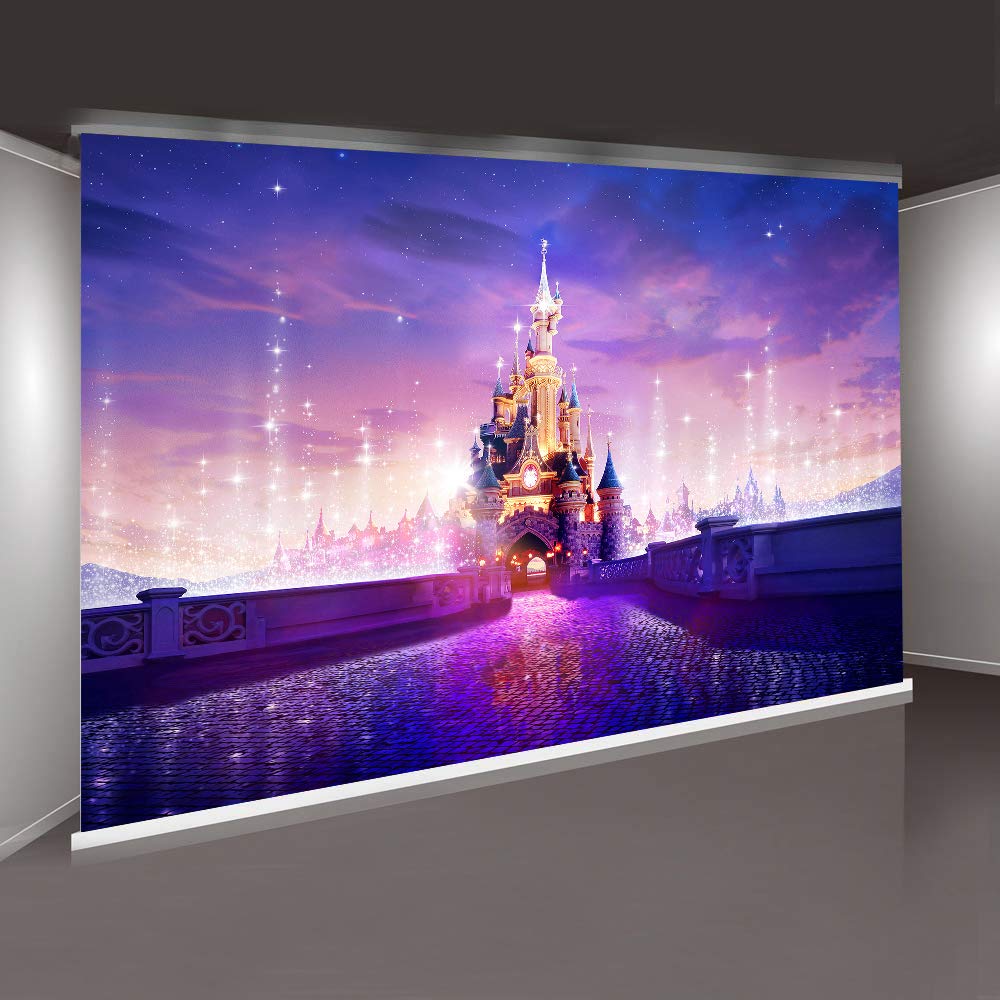 Mtmety Fantasy Purple Cartoon Castle Background For Birthday Party 7X5Ft Fairy Wallpaper Photo Booth Props Lsme1471