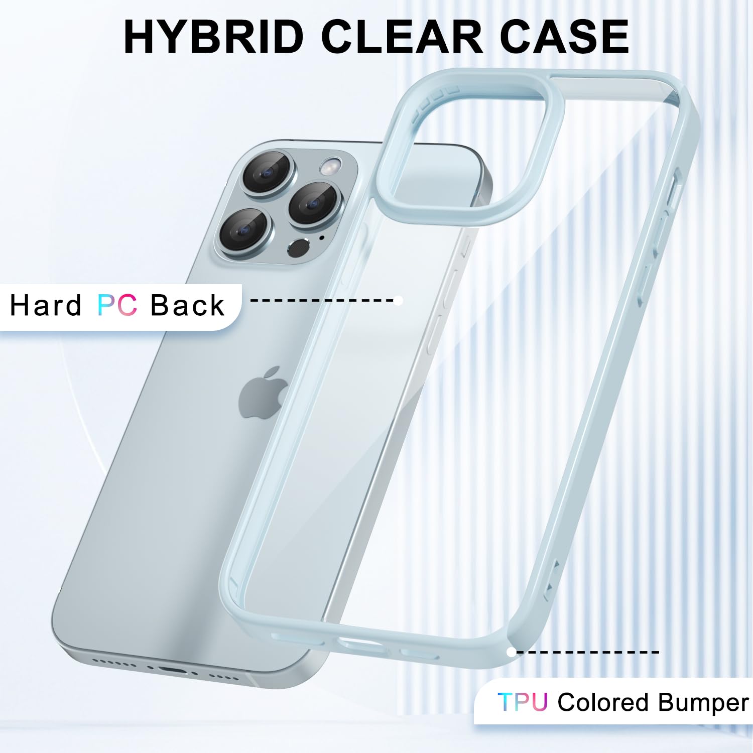 Loeoel For Iphone 15 Pro Case Clear, Transparent Hybrid 15 Pro Phone Case [Hard Plastic & Soft Silicone Bumper] Acrylic Non Yell