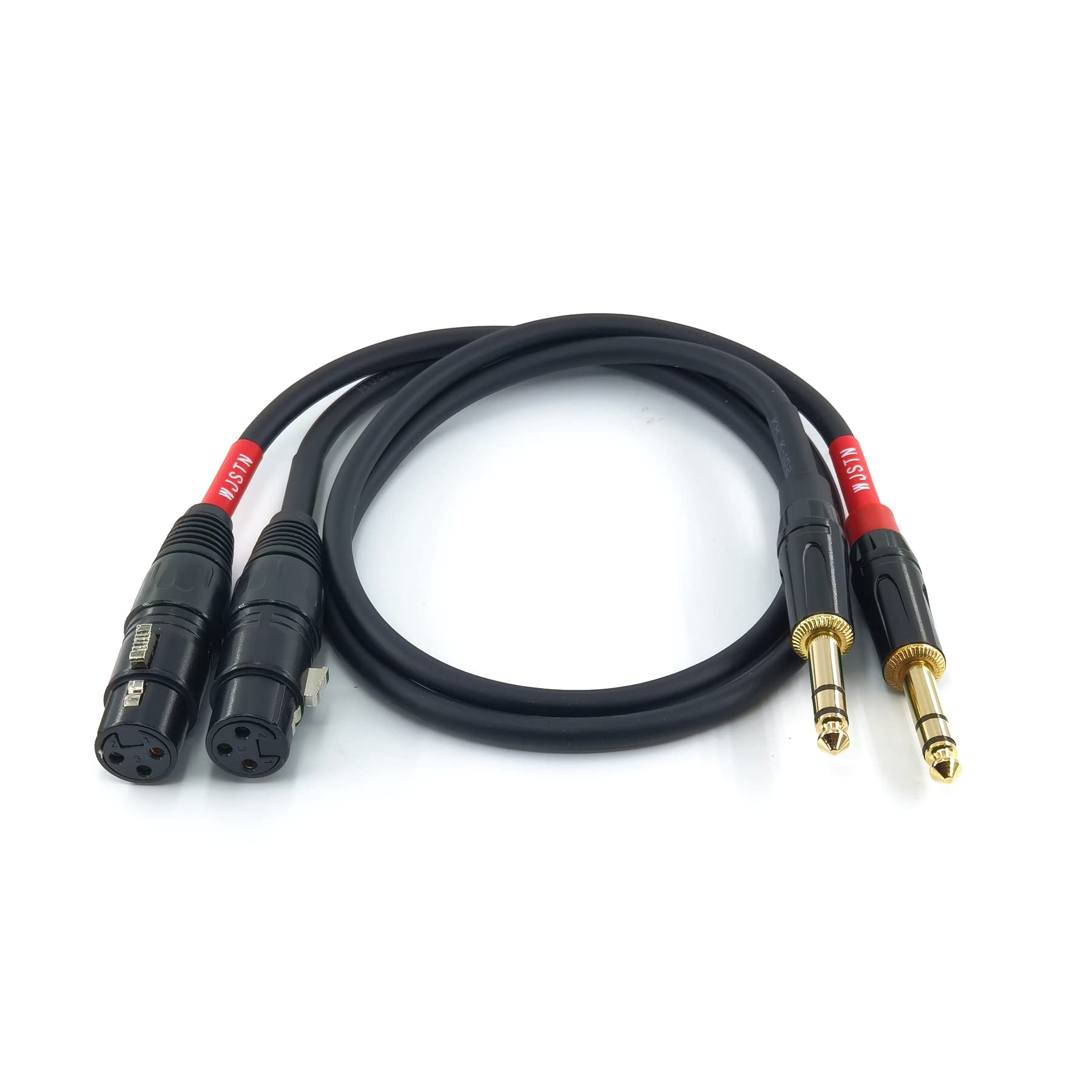 Suanqi Xlr To 1/4 Trs Stereo Adapter, 6.35Mm Dual Channel To 3 Pin Xlr (Female), Xlr To 1/4 Stereo Balanced Microphone Stereo Un