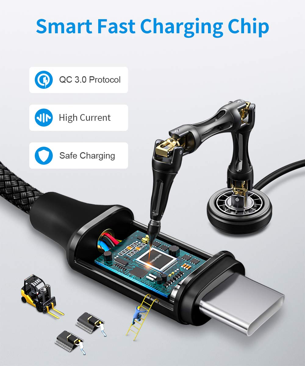 Tosupers Long Usb C Cable 10Ft, 3 Pack, 3A Fast Charging, Usb A To Usb C Charger Cable Braided For Iphone 16 15 Pro Max Plus, Samsung Galaxy S24 S23 S22 S21 S20 S10 S9 A54 A35 A15 A14