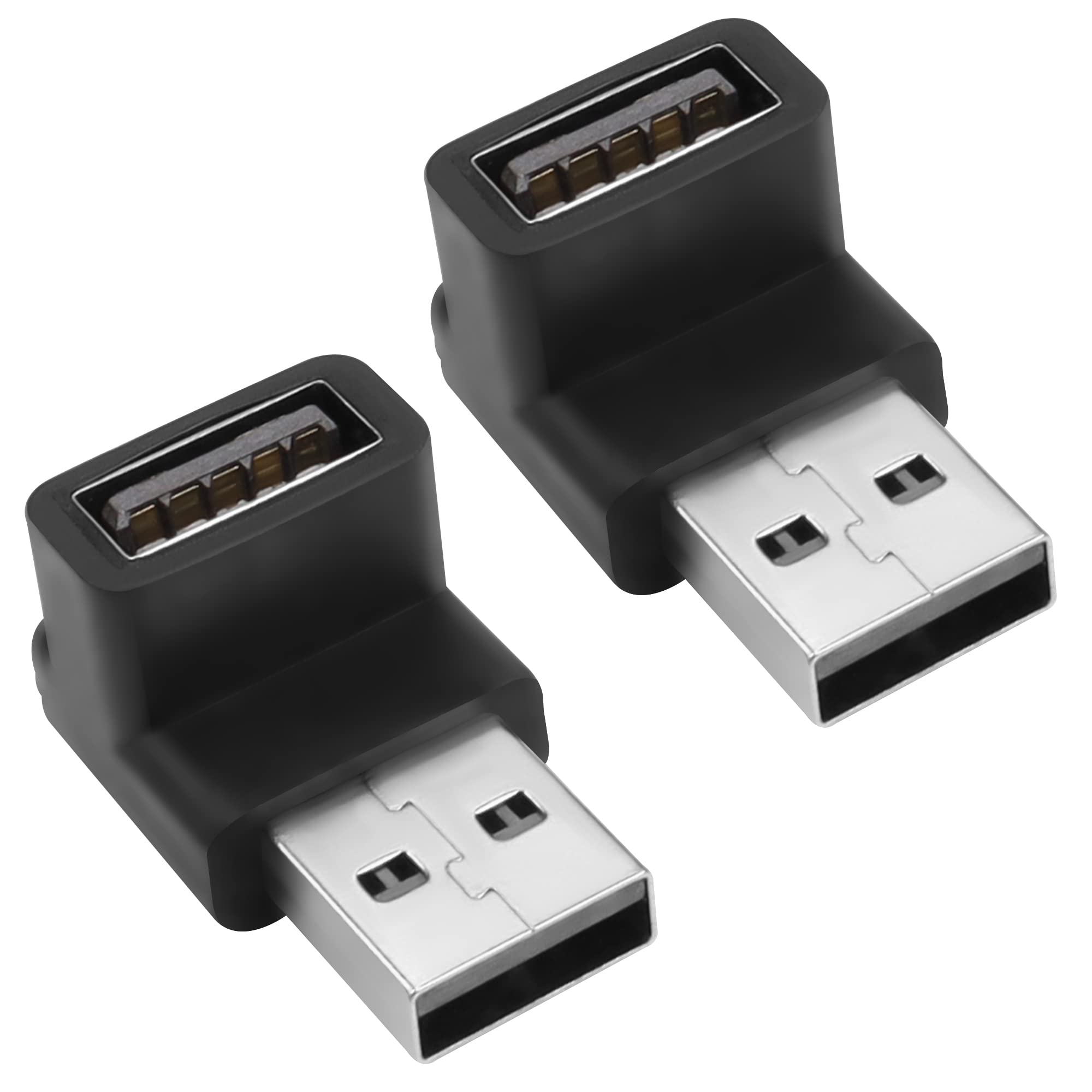Qianrenon Usb 3.1 90�Angle Adapter 10Gbps Usb 3.1 Male To Female L Angle Connector Usb A 3.1 Right Angle Coupler, Support 3A Charging Otg Data Transfer, 2Pcs (Positive Bend/Female End Down)