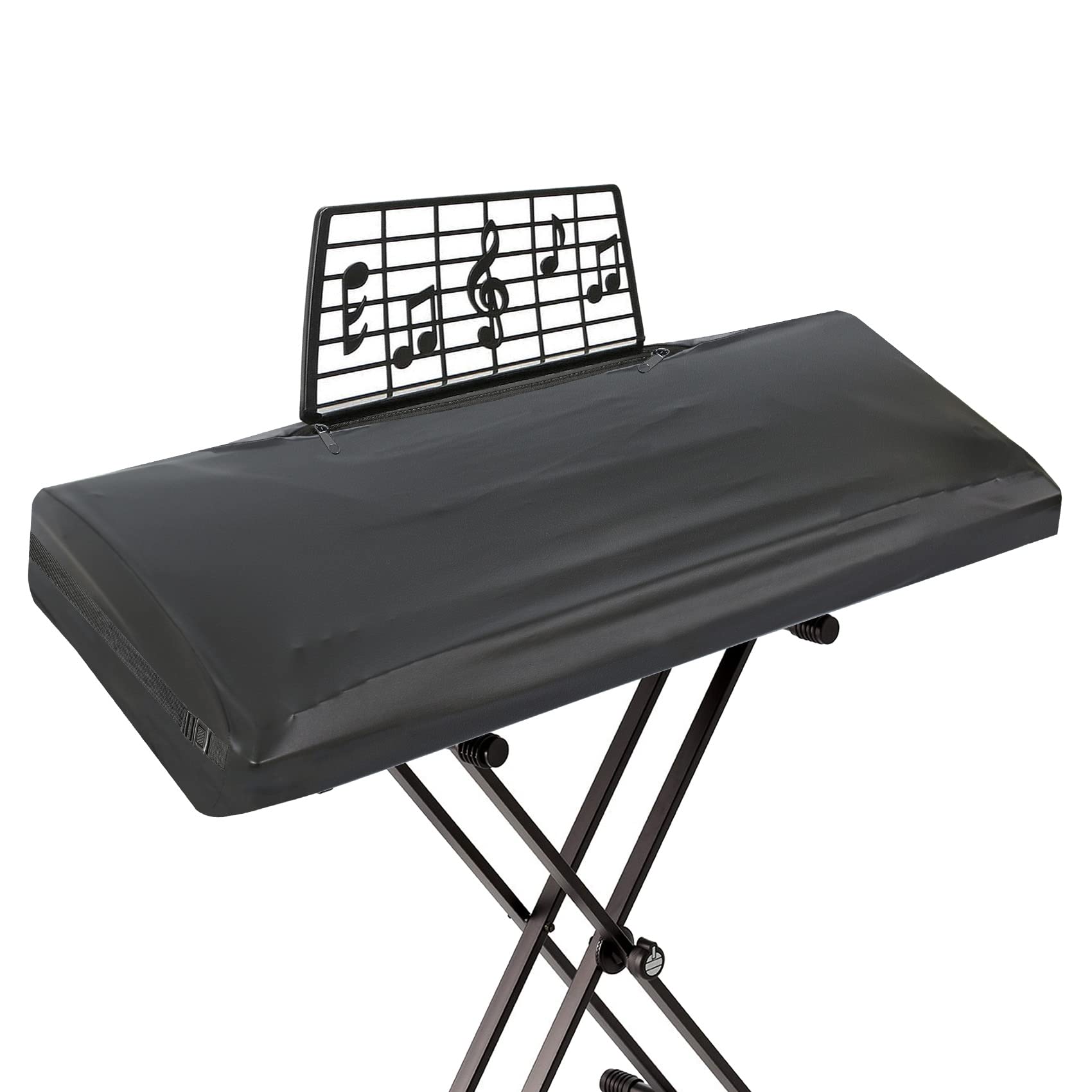 Explore Land Premium Piano Keyboard Dust Cover With Music Stand Opening   Stretchy Leather Piano Protector For 61 88 Keys Digita