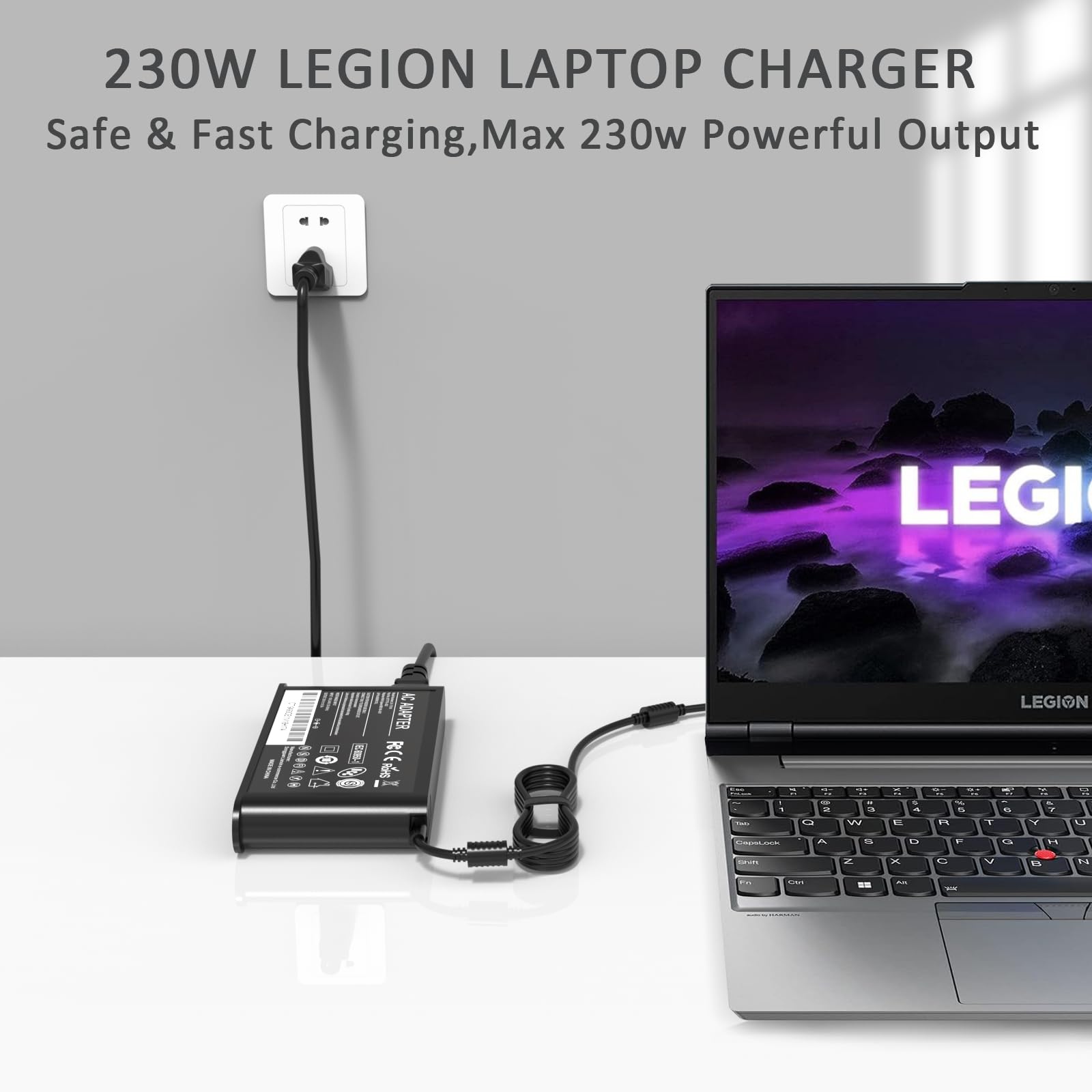 230W Slim Ac Adapter Charger For Lenovo Legion Legion 5 15 5I 15 5P 15 5Pro 16 Y540 15 Y545 15 Thinkpad P51 P52 P53 P51 P50 P70