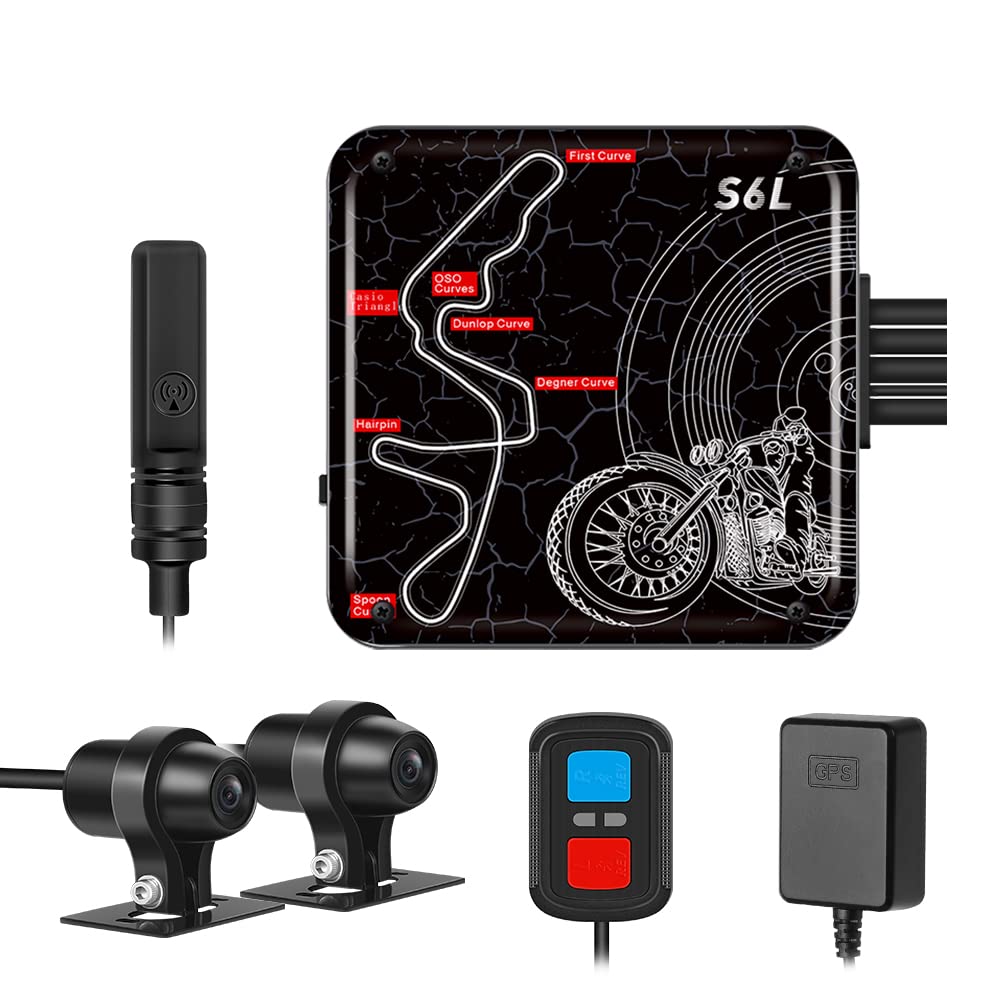 Vsysto Wifi Motorcycle Dash Camera Hd 1080P Front And Rear Camera, Full Body Waterproof Dvr With Gps, High Speed Download Videos