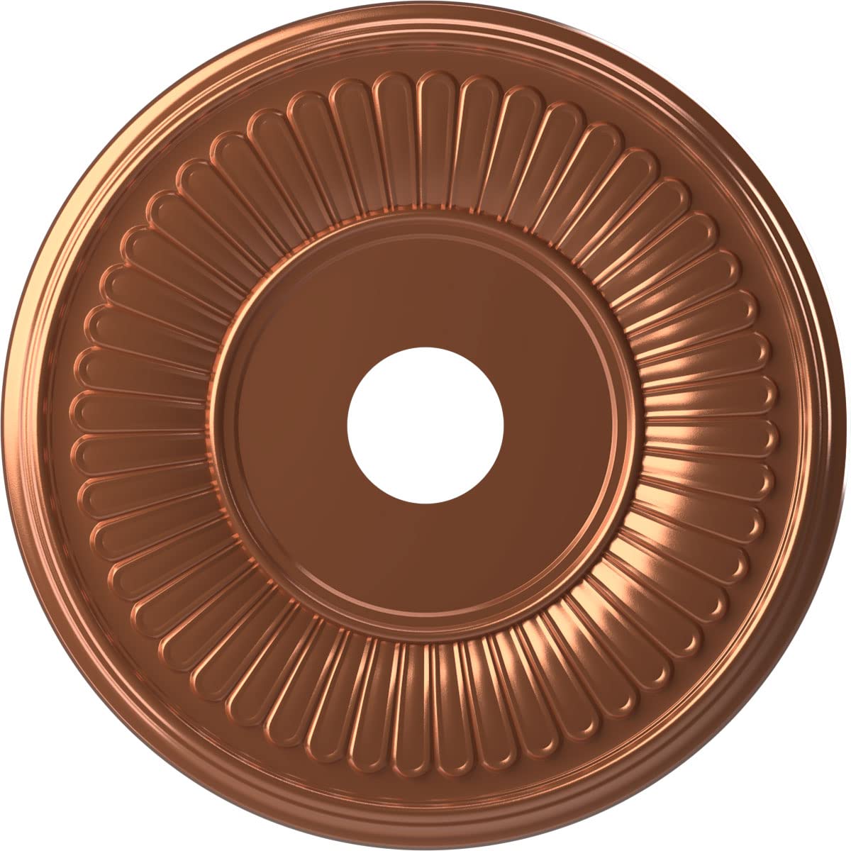 Ekena Millwork CMP19BEBCO Berkshire Thermoformed PVC Ceiling Medallion (Fits Canopies up to 8 3/8), 19OD x 3 1/2ID x 1P, Bright 