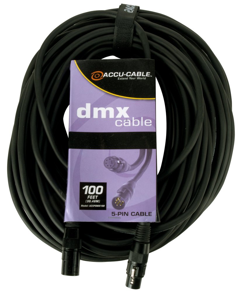 Adj Products Ac5Pdmx100 100 Foot, 5 Pin Dmx Cable, Black