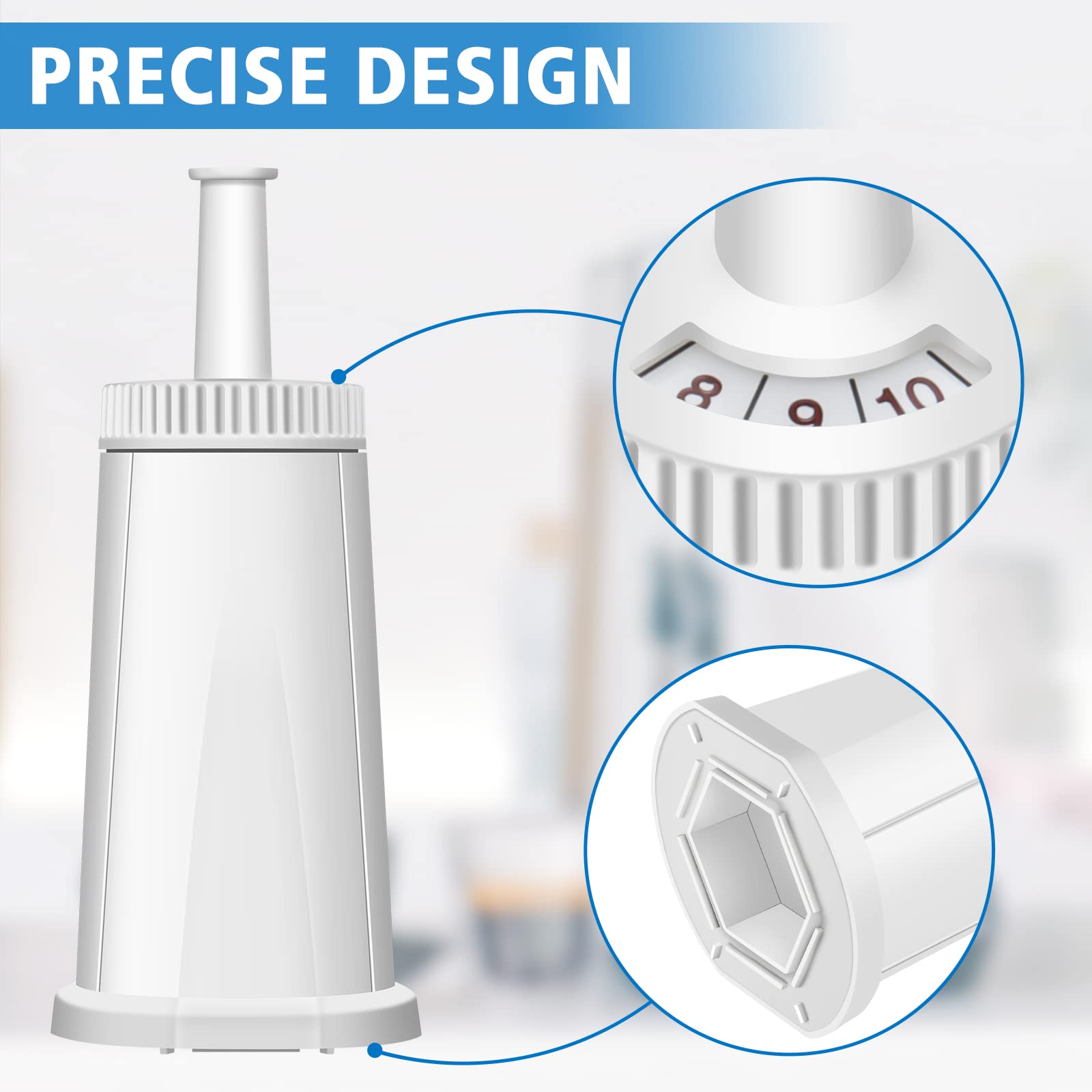 4 Pack Breville Water Filters, Compatible With Breville Bes880 Barista Touch, Bes990 Bes980 Oracle Touch And Bes878 Bes920 Bambi