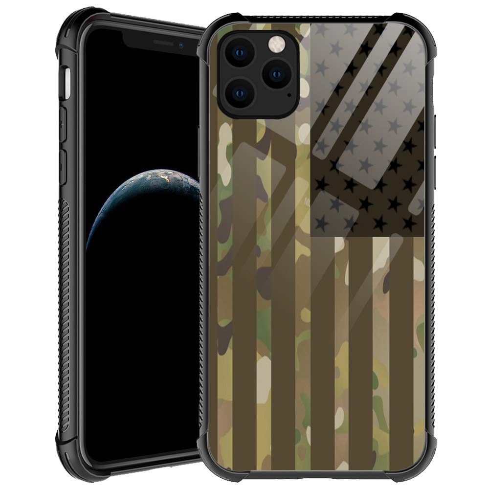 Compatible With Iphone 12 Pro Max Case,Green Camouflage Usa Flag Iphone 12 Pro Max Cases For Men Boys,Anti Scratch Soft Tpu Patt