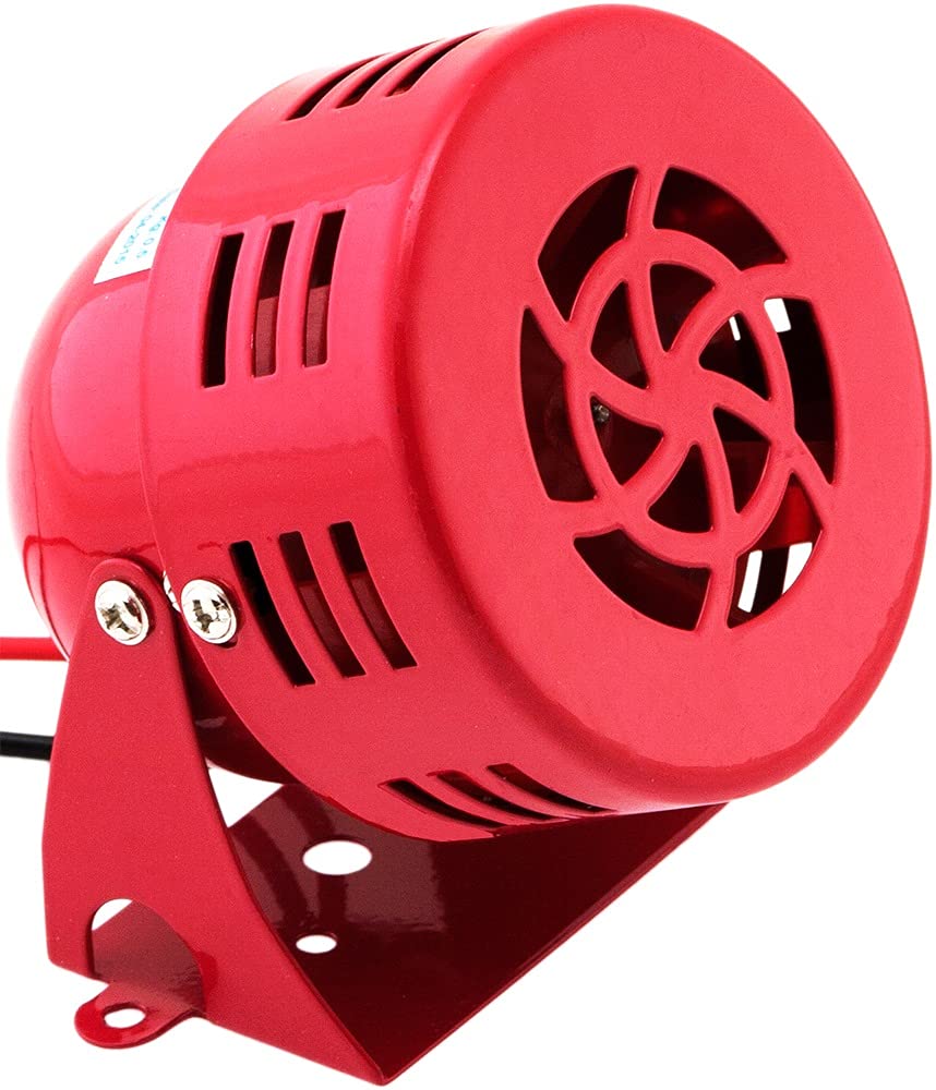 Vixen Horns Loud Electric Motor Driven Horn/Alarm/Siren (Air Raid) Small/Compact Red 12V Vxs 9050C
