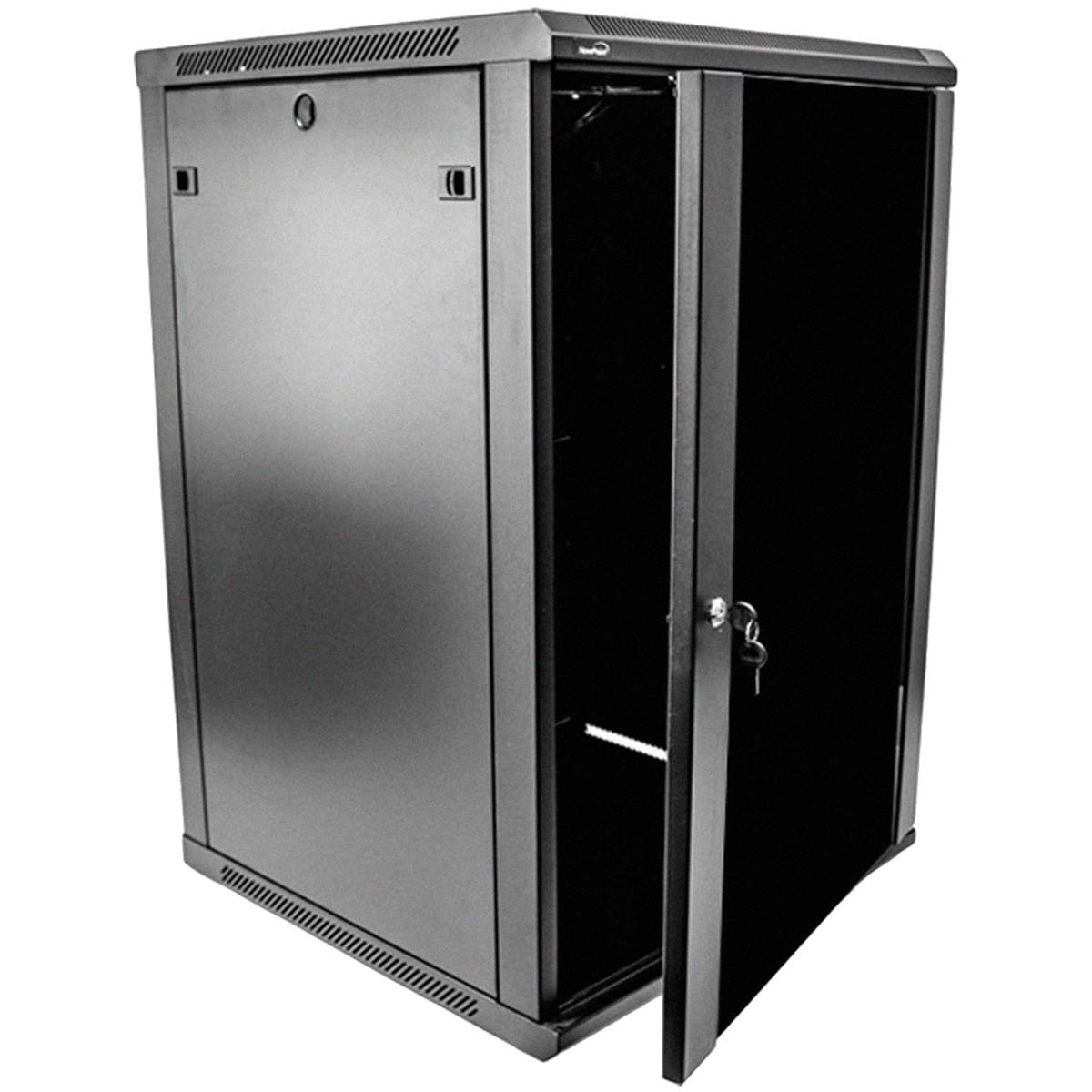 Navepoint 18U Server Rack Enclosure   23.6    Deep, 18U Wall Mount Network Cabinet With Locking Glass Door For 19    It Equipmen