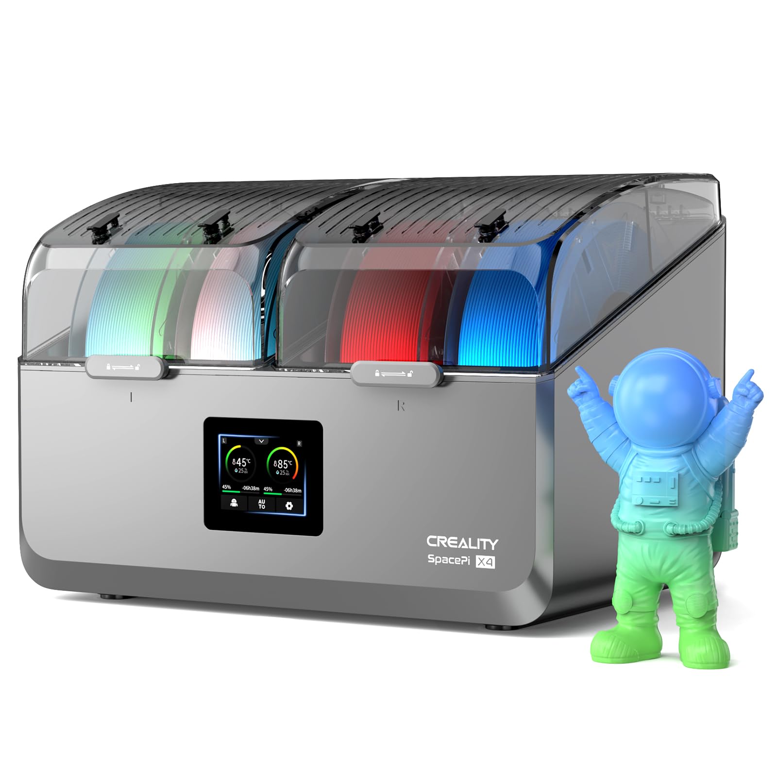 Creality 4-Spool Filament Dryer Box, Spacepi X4 3D Printer Filament Storage Box, Dual Independent Heating Chambers, Rapid Heatin