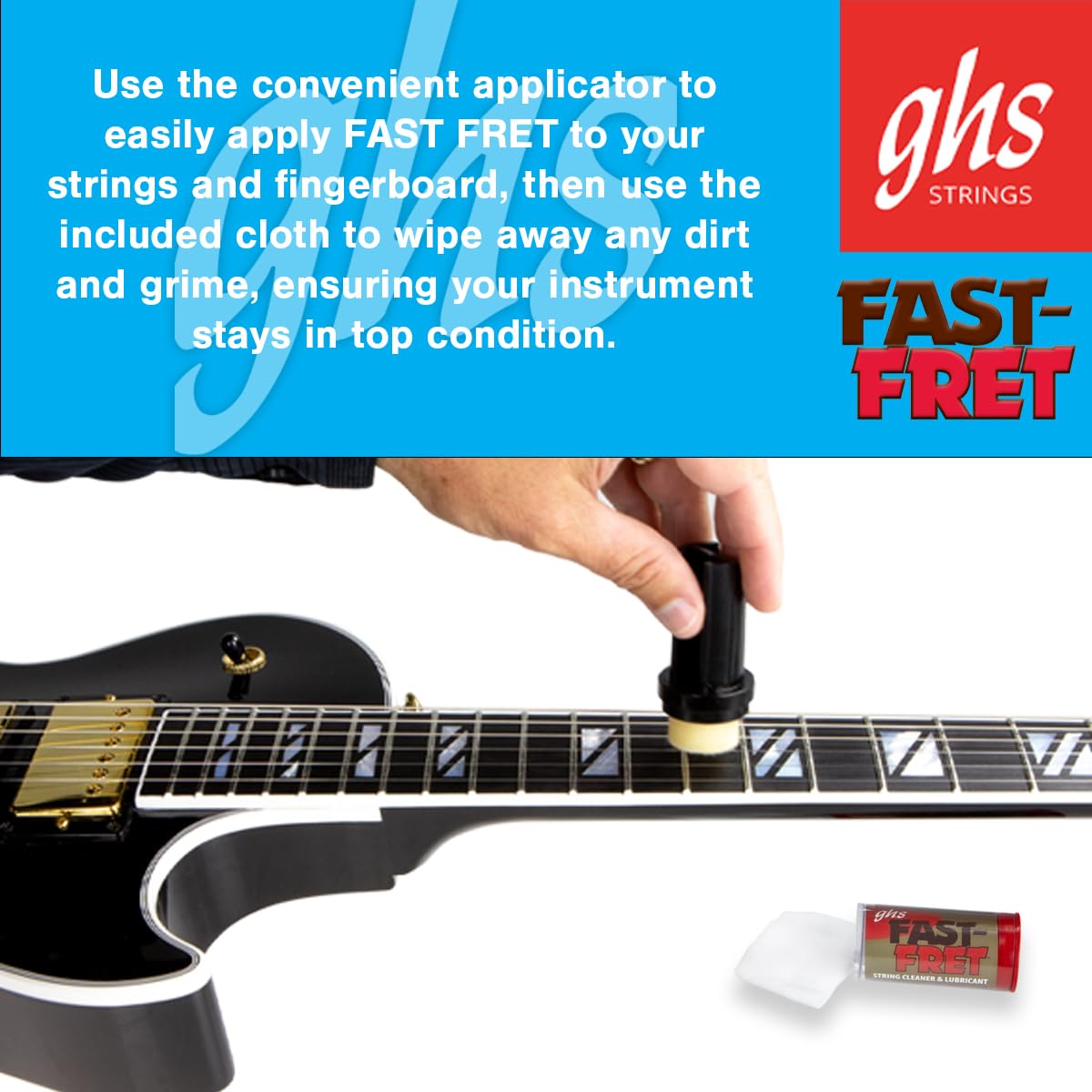 Ghs Fast Fret - String Cleaner & Lubricant For Electric, Acoustic & Bass Guitars - Long-Lasting Tone, Smooth Playability, Reduce