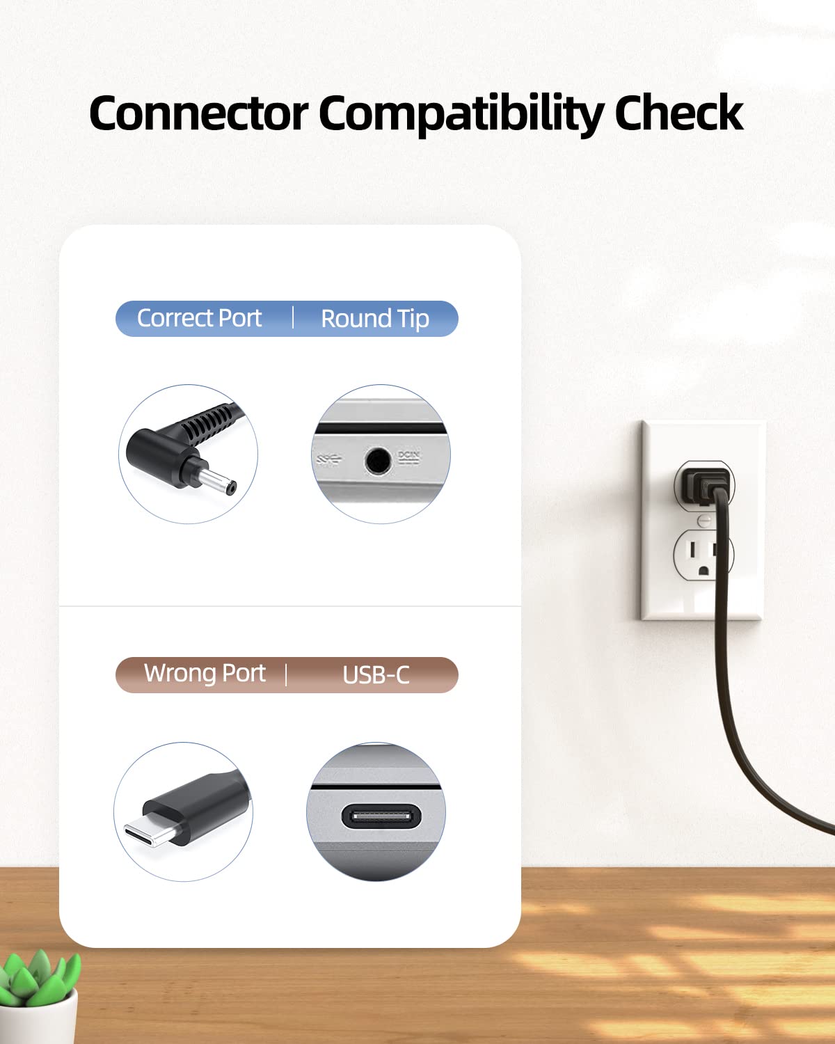 Dexpt Charger Fit For Lg Gram Laptop   (Safety Certified By Ul)(Round Tip)