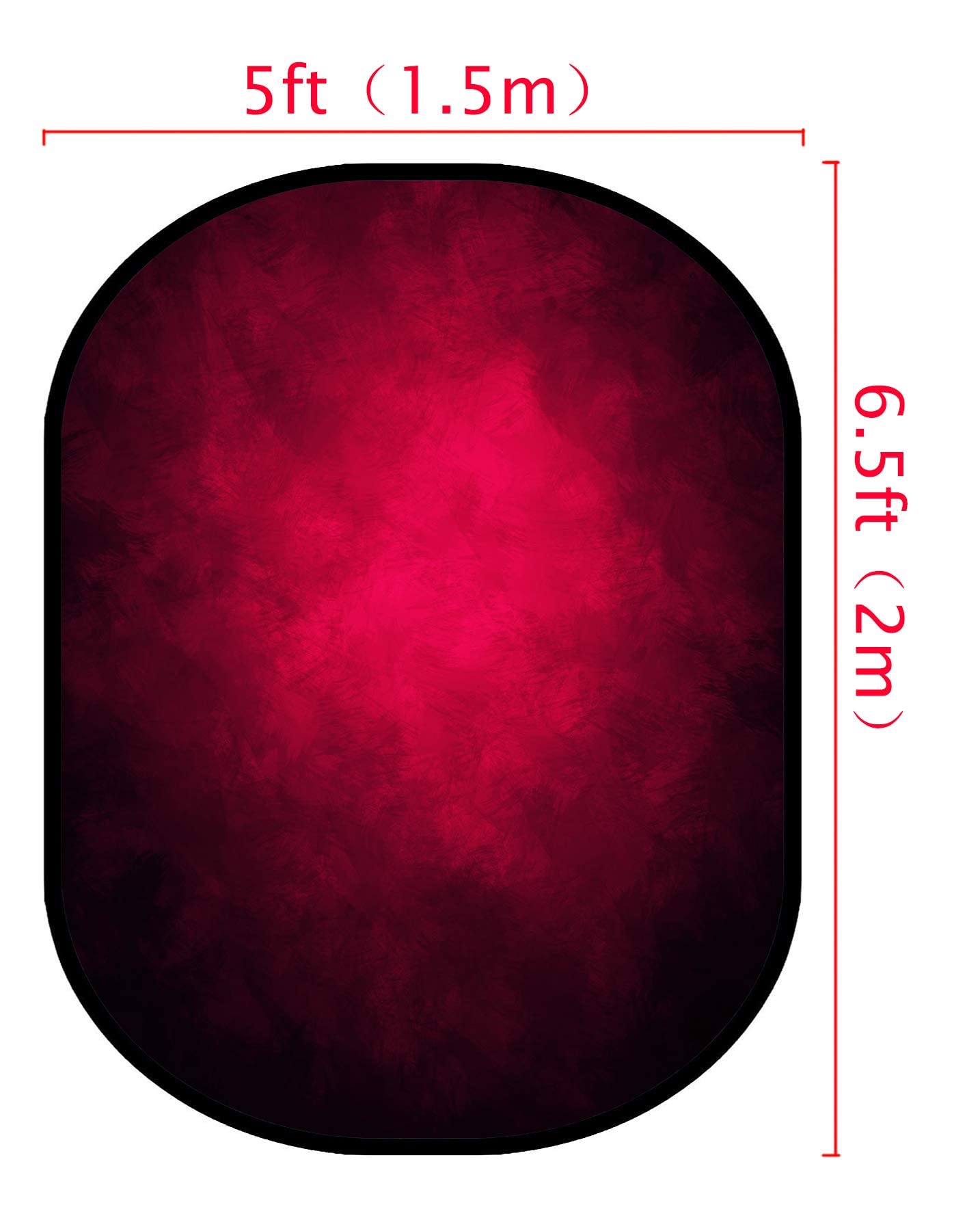 Kate Collapsible Backdrop Pop Up Backdrops Portable Red Cyan Photo Background, Video Conference, Portrait Photography, 5X6.5Ft