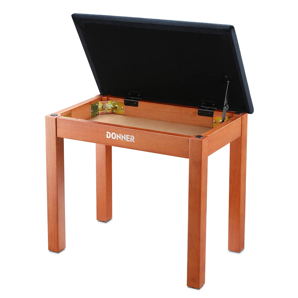 Donner Piano Bench With Storage, Solid Wood Keyboard Bench Piano Bookcase Stool Chair Seat With High Density Suede Cushion, Wood