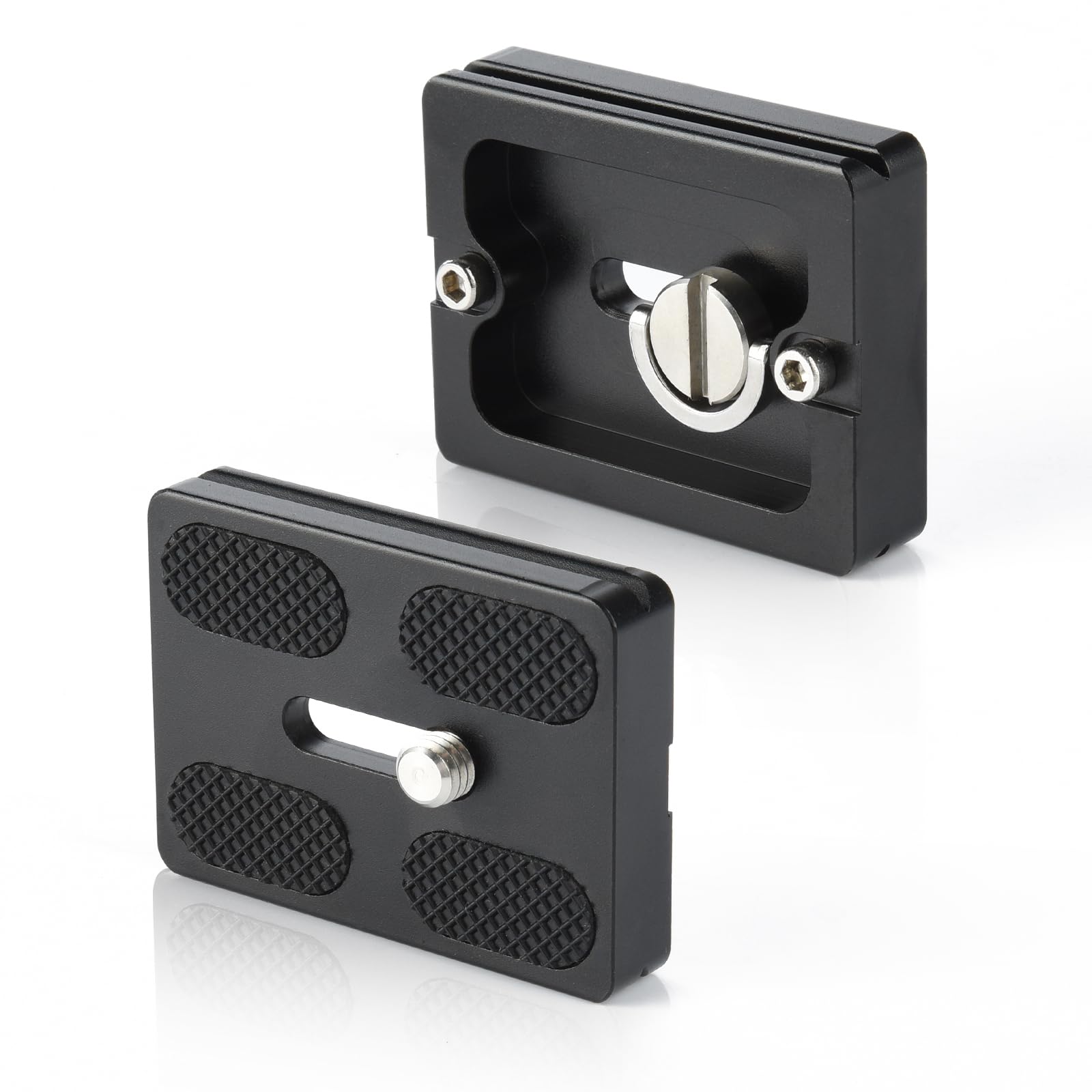 Utebit 50Mm Quick Release Plate 2Pack, Pu50 Quick Shoe Plate Aluminum Alloy Tripod Plate With 1/4'' Screw Qr Adapter Fits For Dsrl/Ballhead/Camera/Tripod