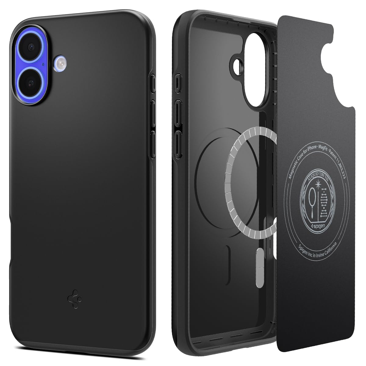 Spigen Thin Fit Magfit Designed For Iphone 16 Plus Case [Hard Shell] [Military Grade Protection] Compatible With Magsafe   Black