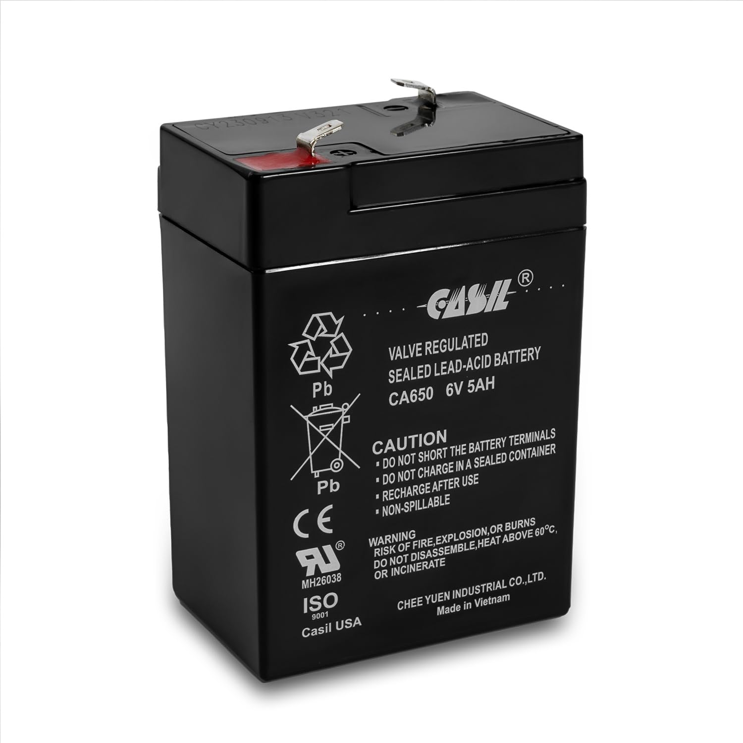Casil 6v 5ah Battery 6V Battery for Ride On Toys, 6V Rechargeable Battery Pack, 6V Batteries, AGM, 6V 4.5Ah & 5ah AGM SLA Rechar